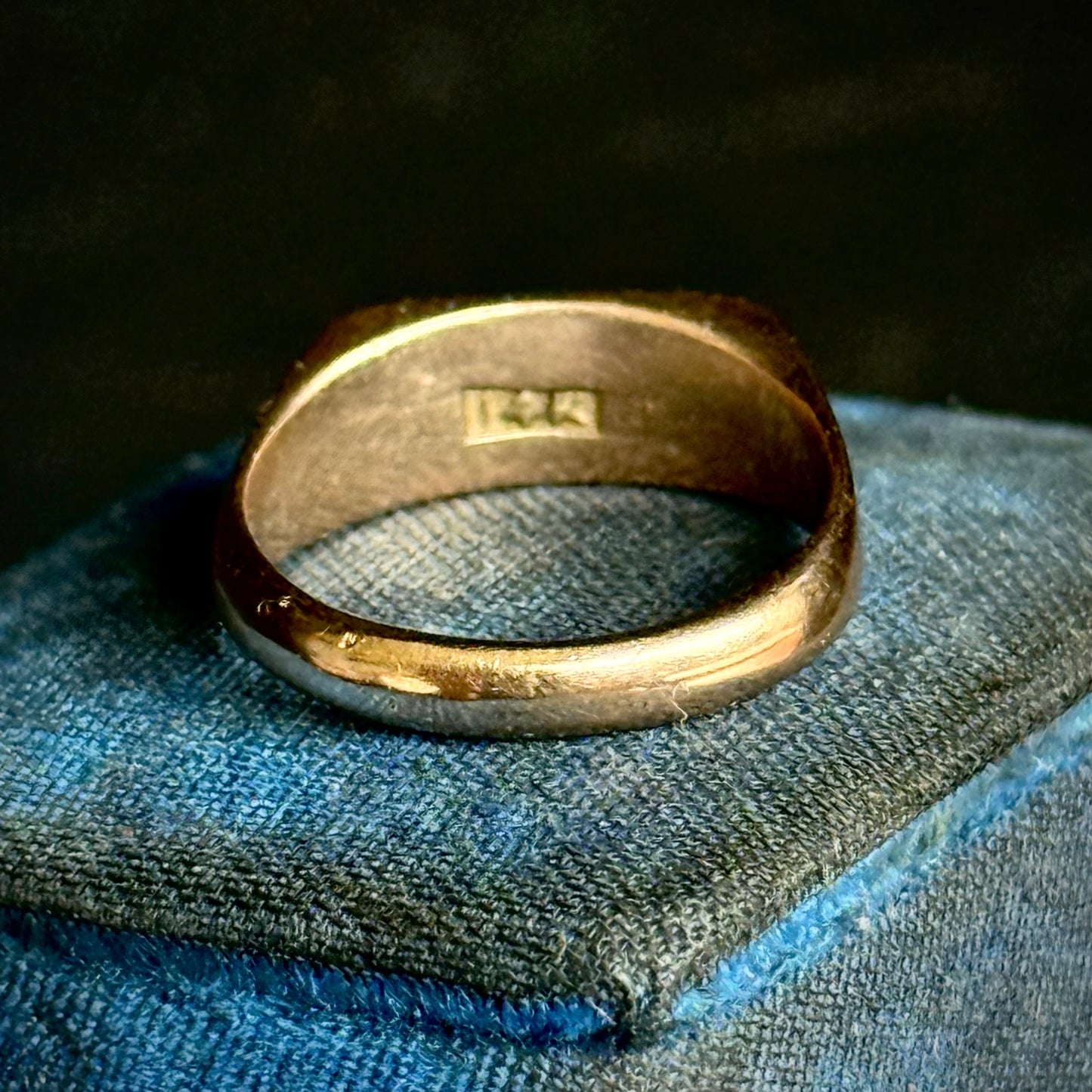 Antique Enamel 'Darling' Baby Ring in 14 Carat Gold