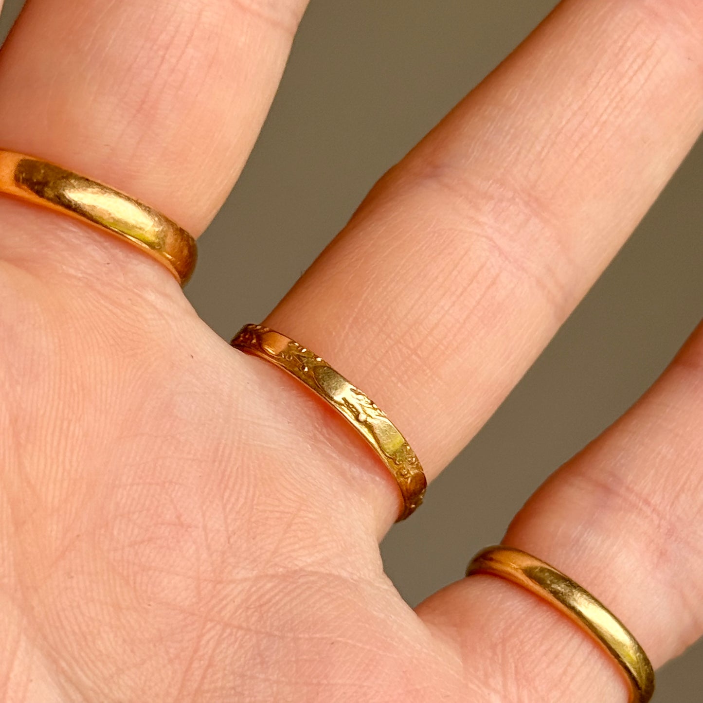 Antique Faith, Hope & Charity Charm Ring in 9 Carat Gold