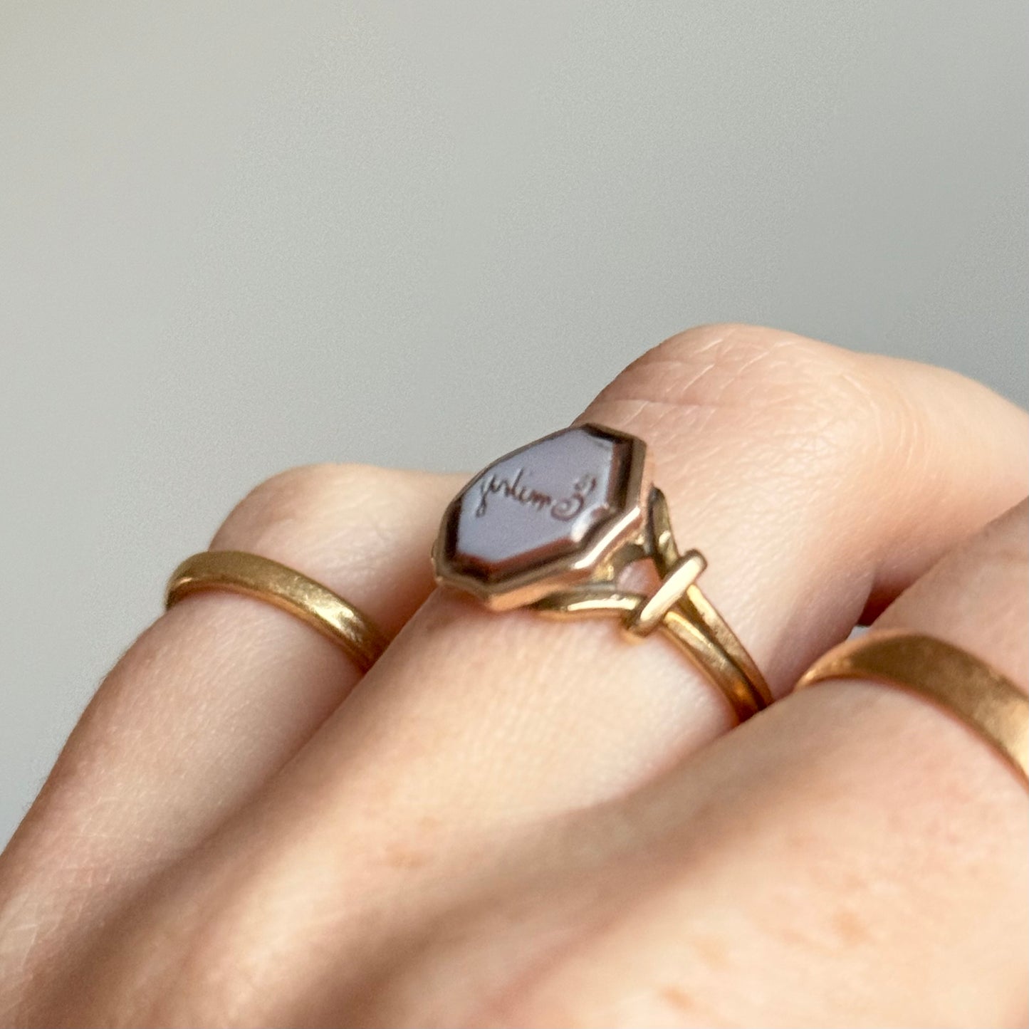 Antique Sardonyx 'Emily' Signet Ring in 18 Carat Gold