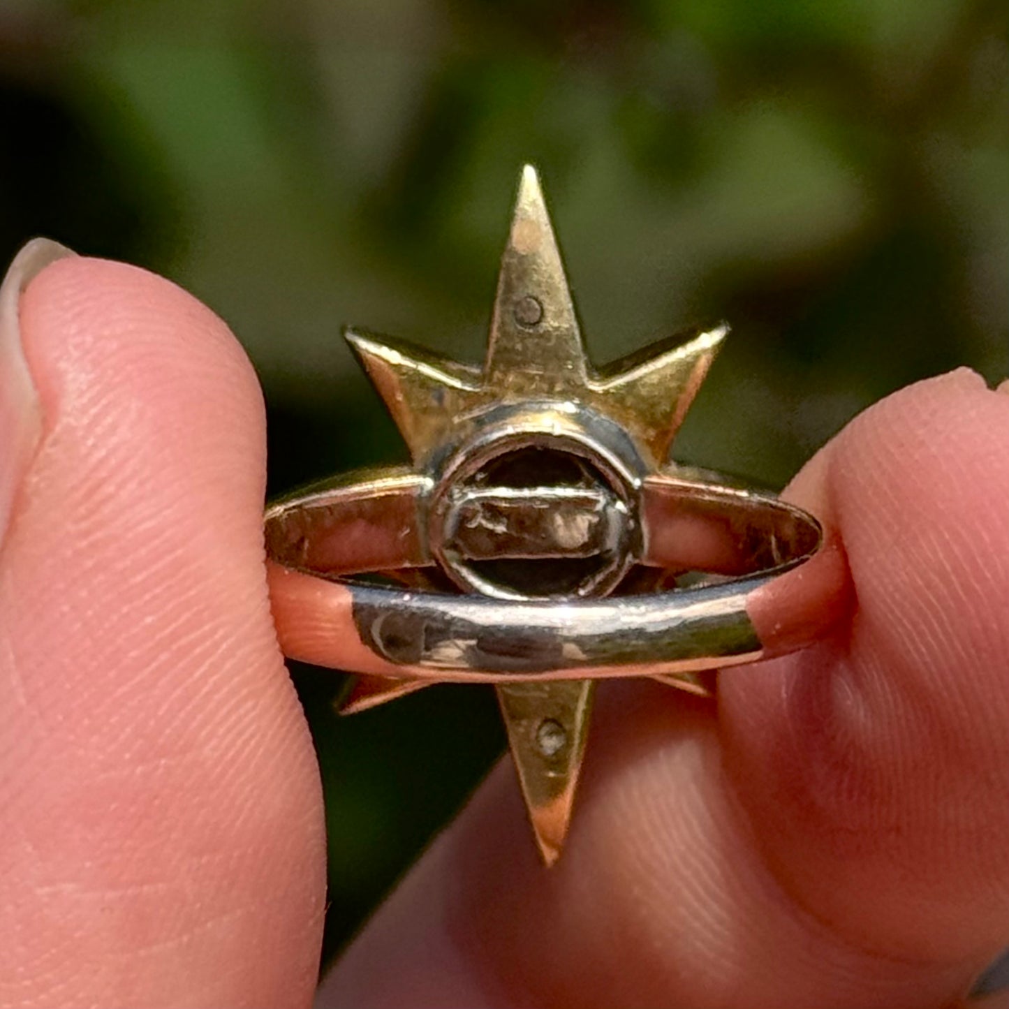 Antique Turquoise & Diamond Star ring