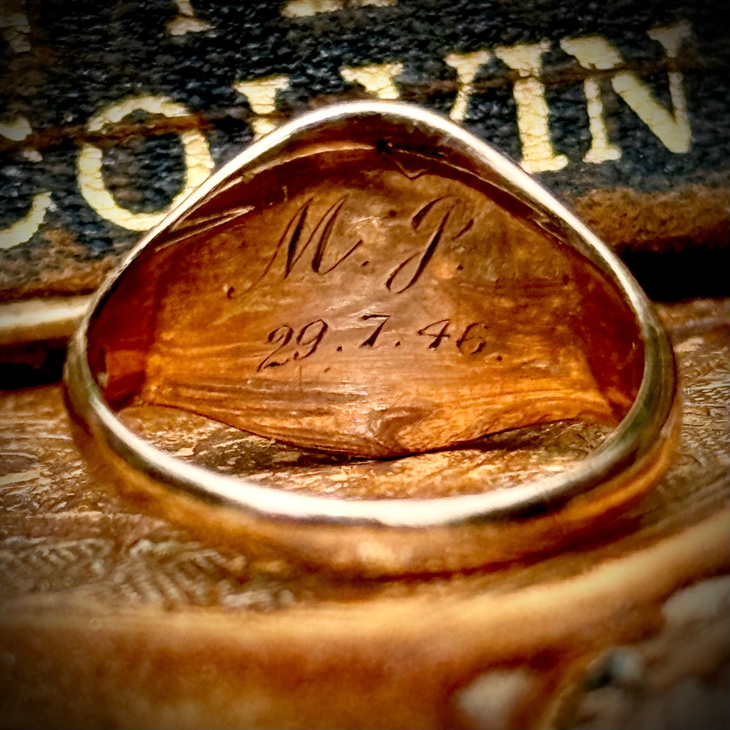 Vintage Heraldic Signet Ring in 9 Carat Rose Gold
