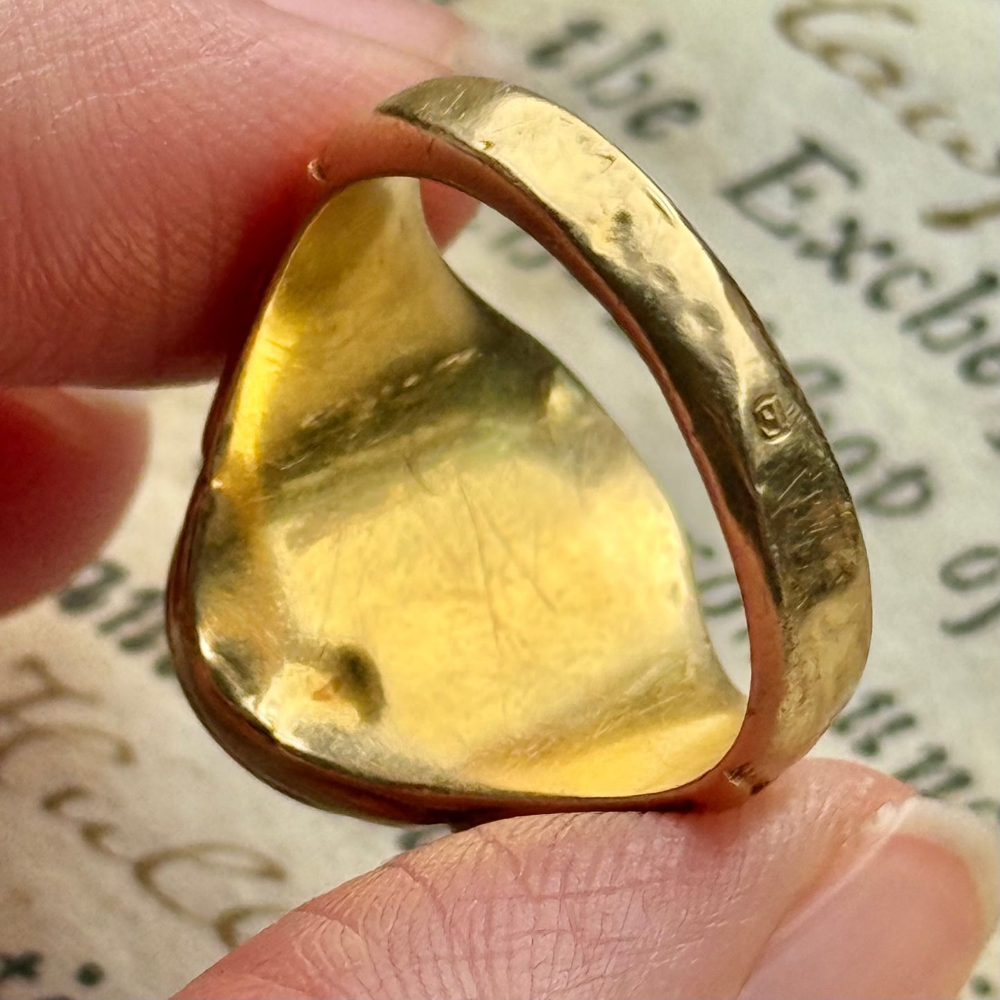 Victorian Bloodstone Signet Ring in 18 Carat Gold; Circa 1880
