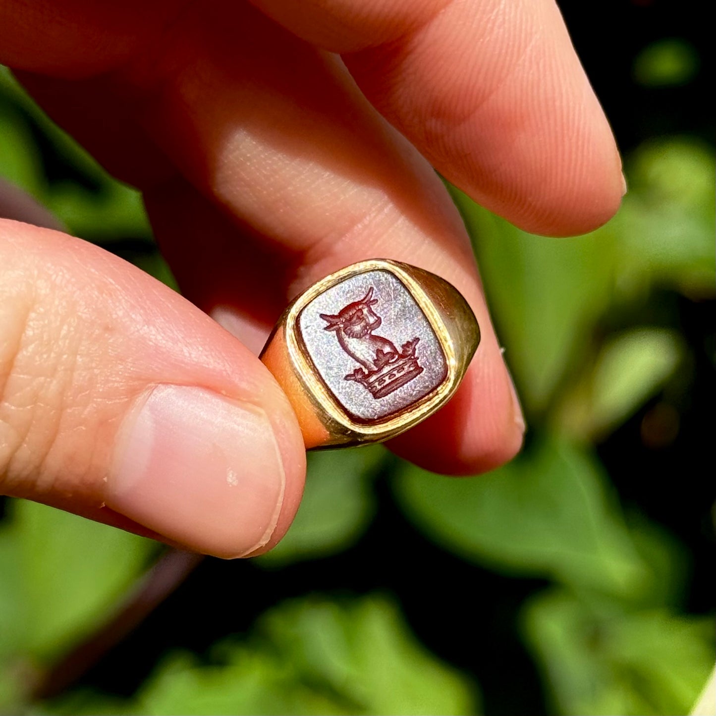 Antique Carnelian Signet Ring in 18 Carat Gold, Circa 1880