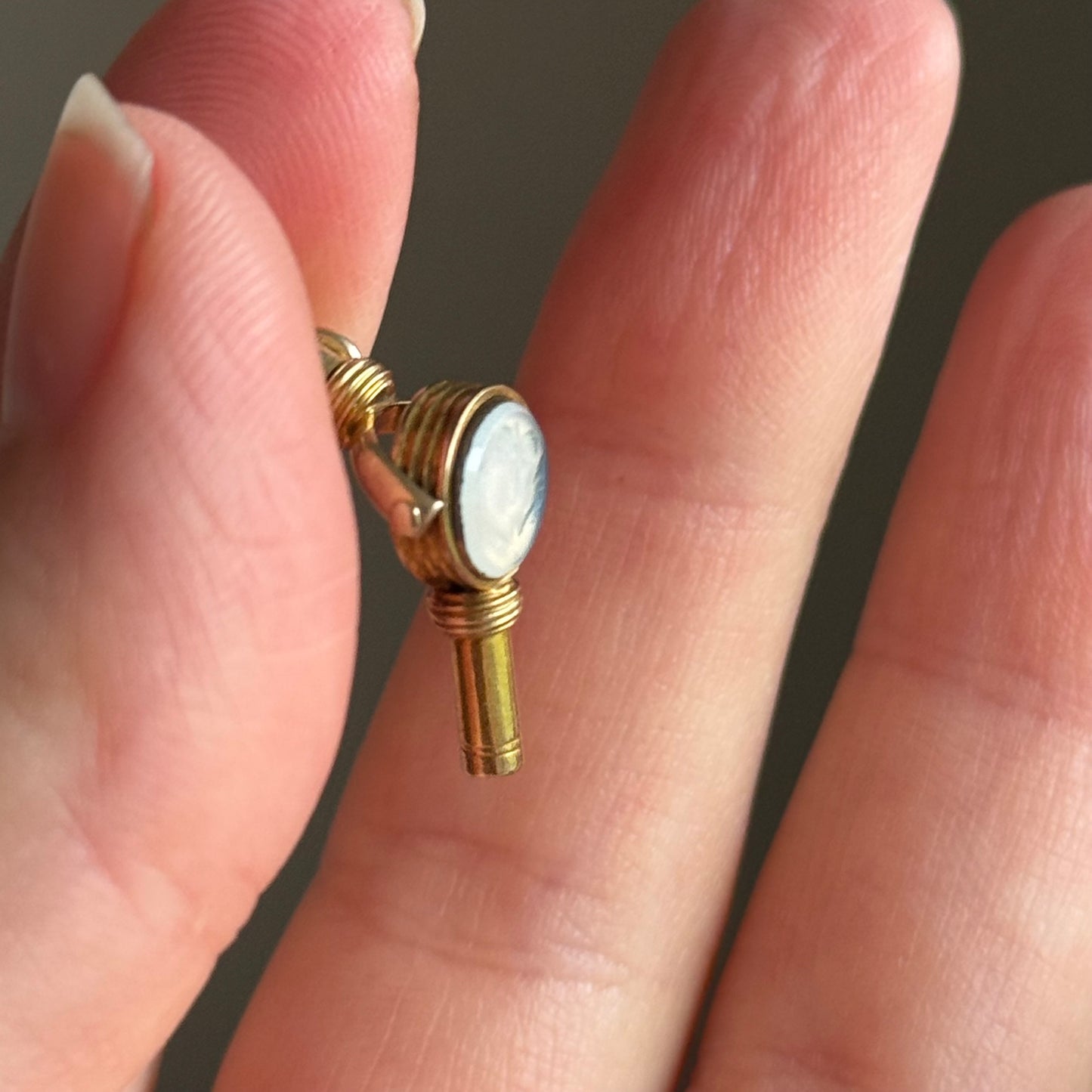 Antique Sentimental Swivel Intaglio Fob in 9 Carat Gold; Circa 1860