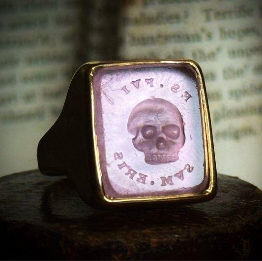 Momento Mori Skull Intaglio Ring in 18 Carat Gold