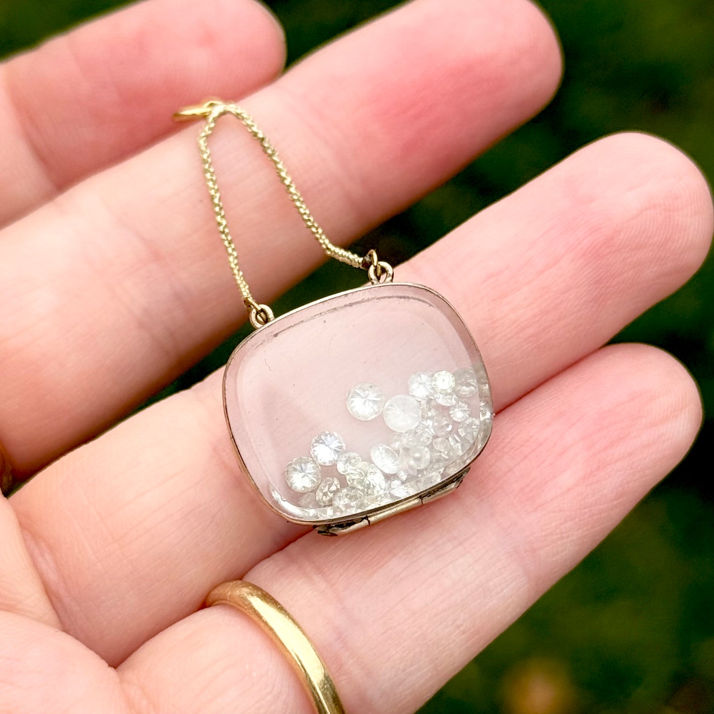 Late Georgian Gold Double Glazed Locket Pendant; Circa 1830