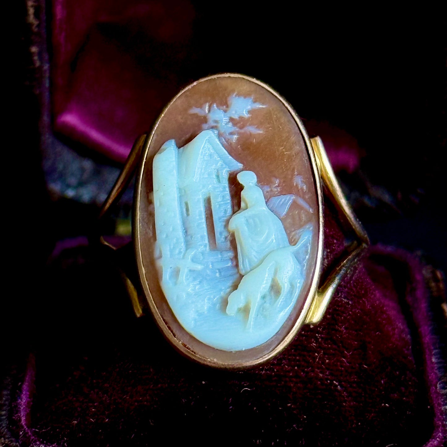 Georgian Enamel & Hair Mourning Ring in 15 Carat Gold; Circa 1781