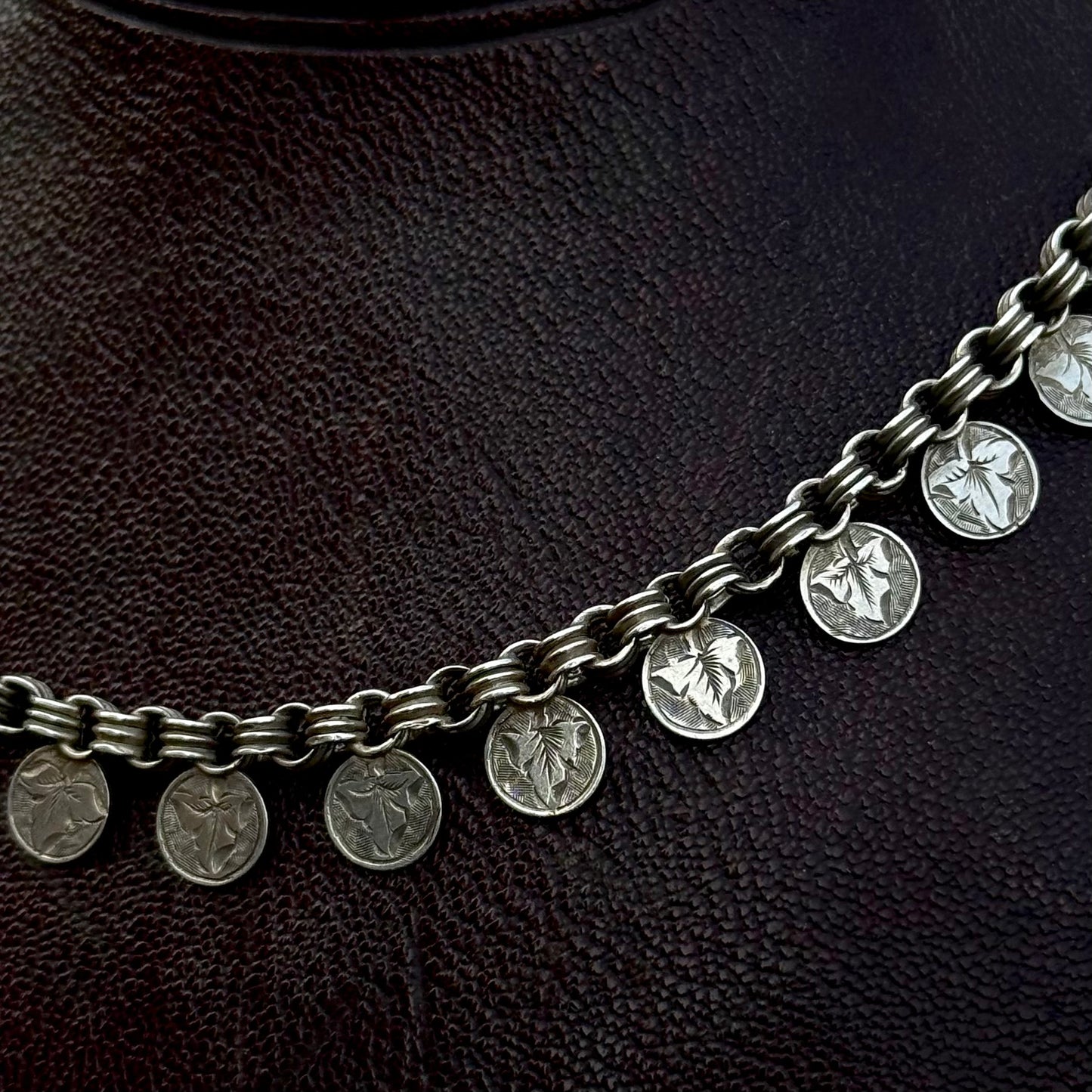 Late Victorian Ivy Collar Necklace; Circa 1880