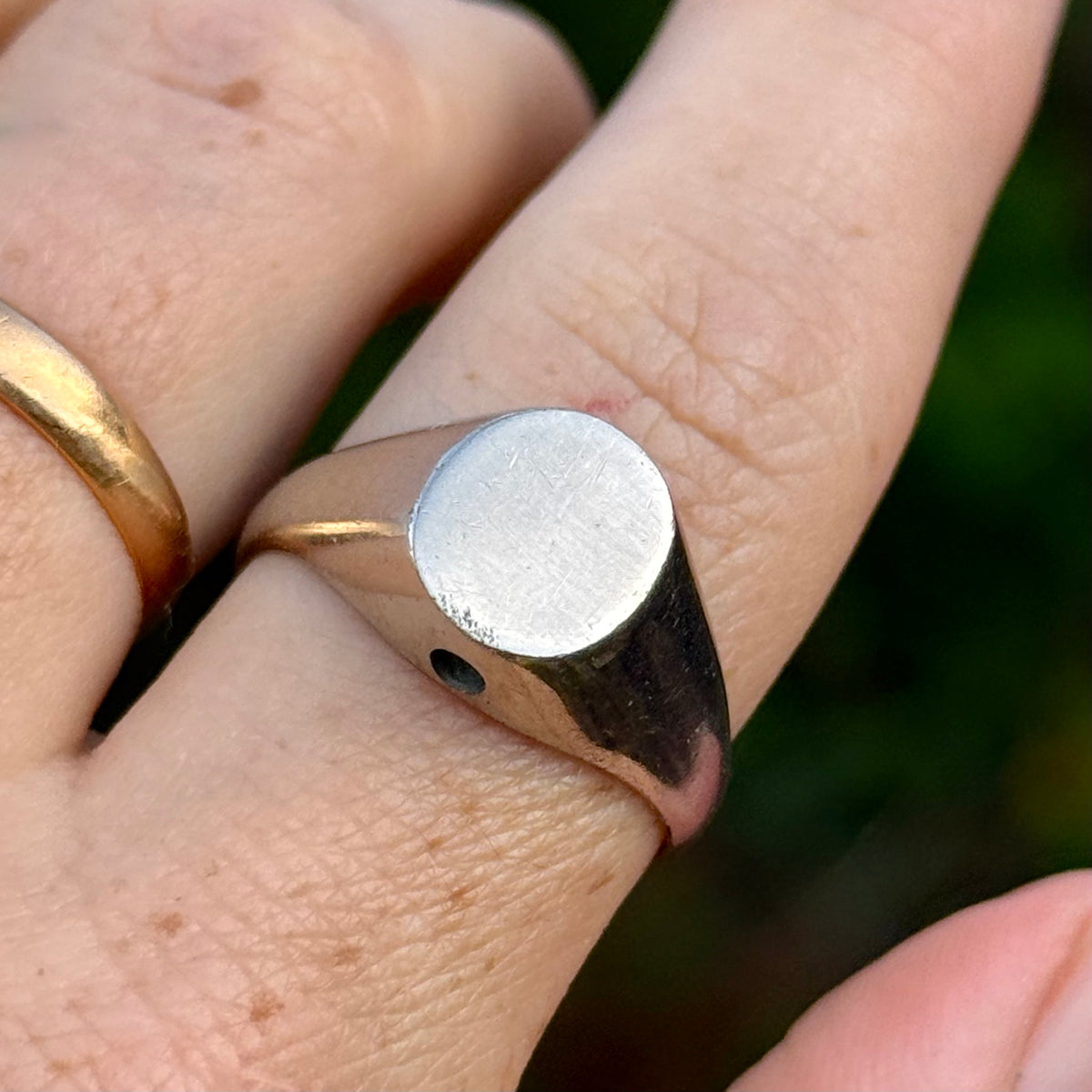 Antique Silver Stanhope Signet Ring; Circa 1910