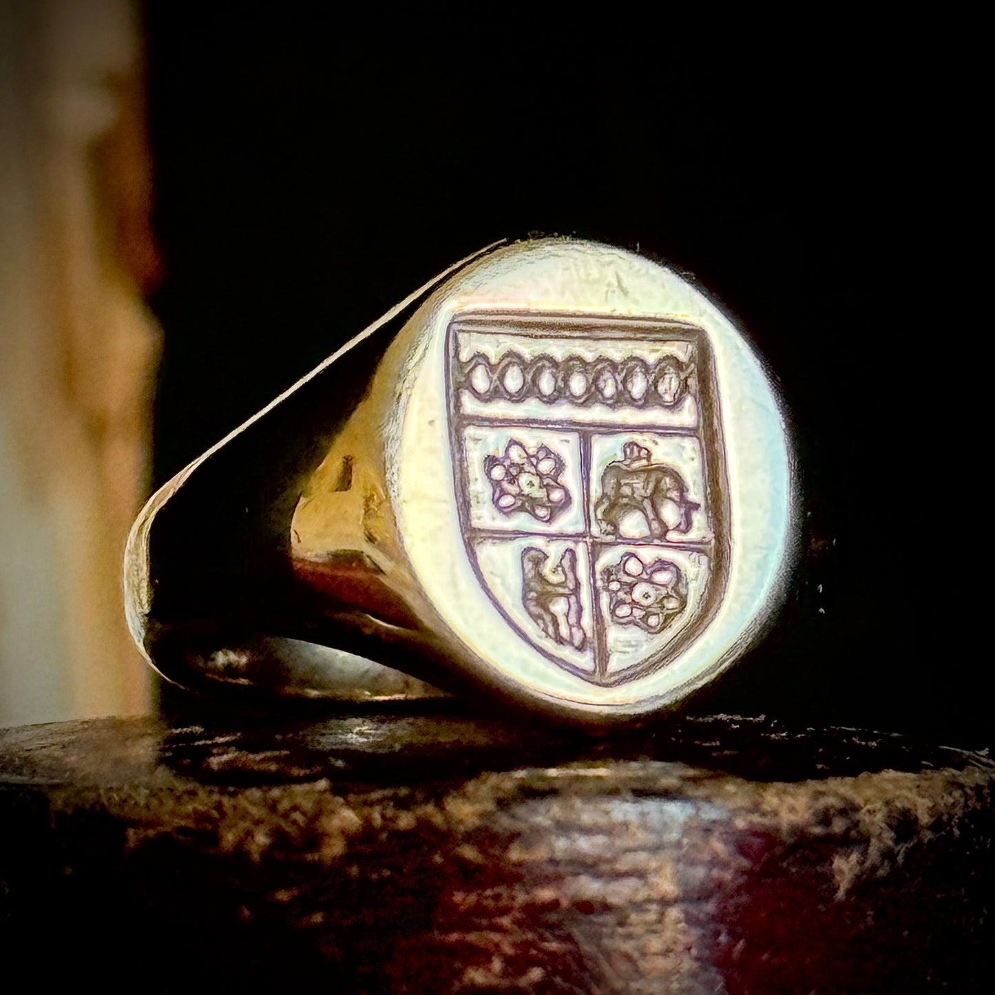 Vintage Chunky Scottish Signet Ring in 9 Carat Gold