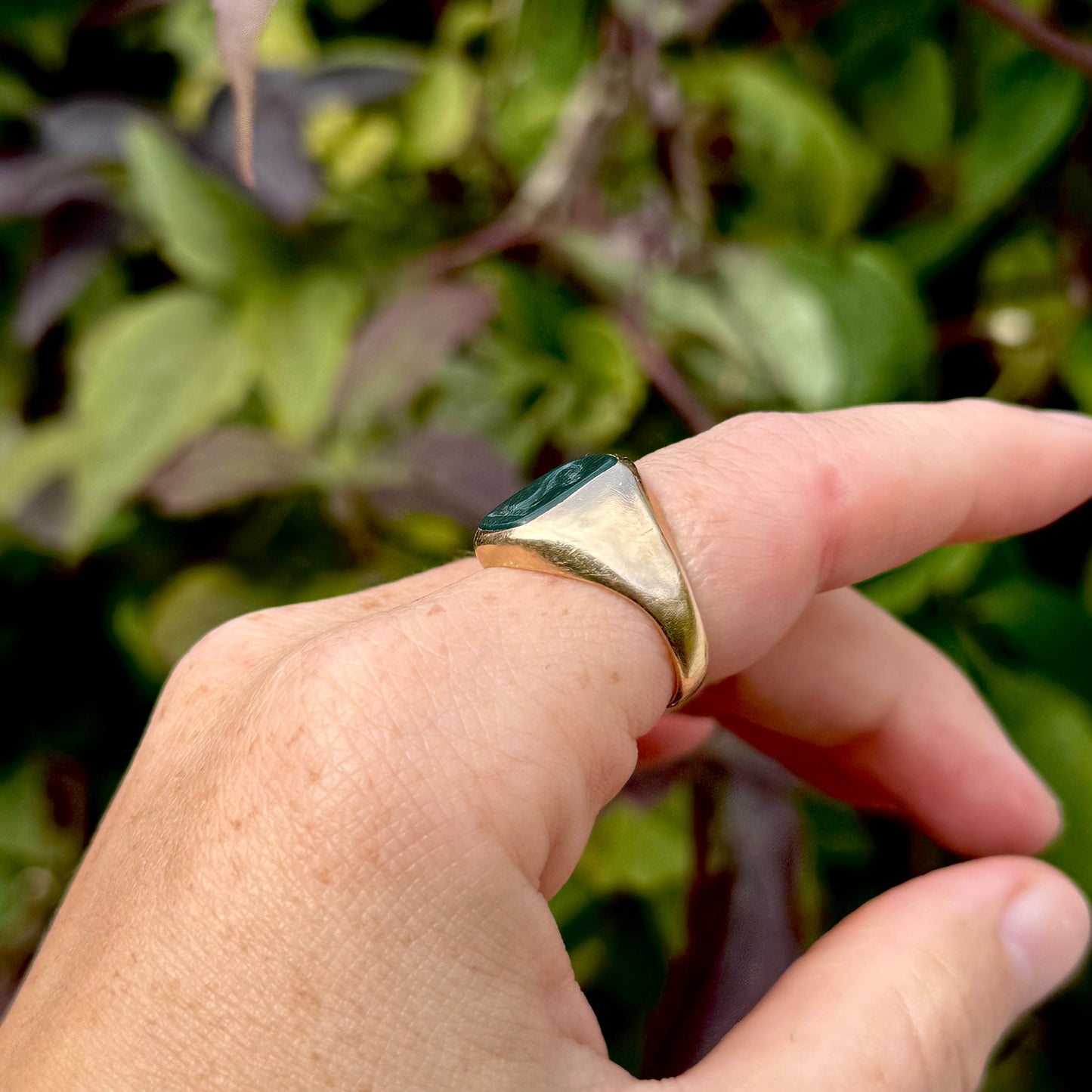 Vintage Swan & Ring Signet Ring in 9 Carat Gold, Circa 1971