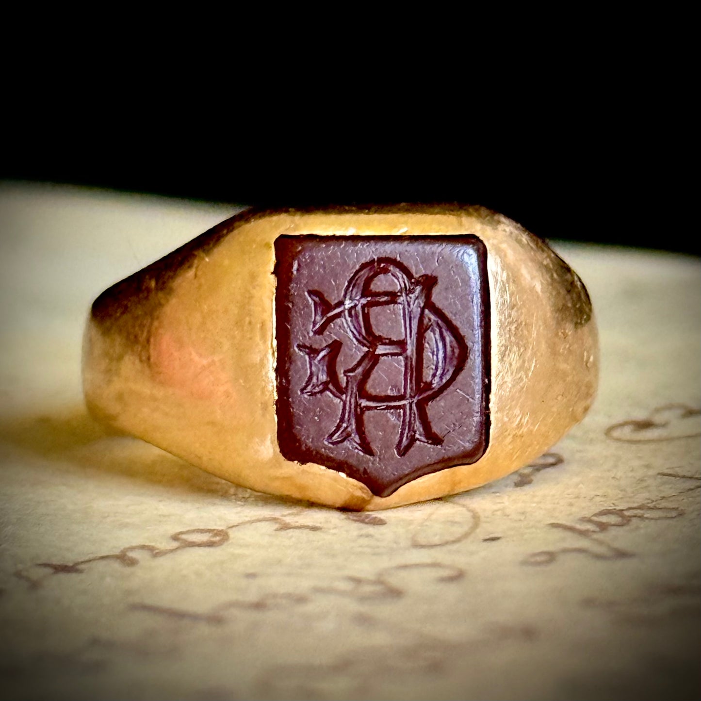 Antique Victorian Intaglio Signet Ring in 18 Carat Gold