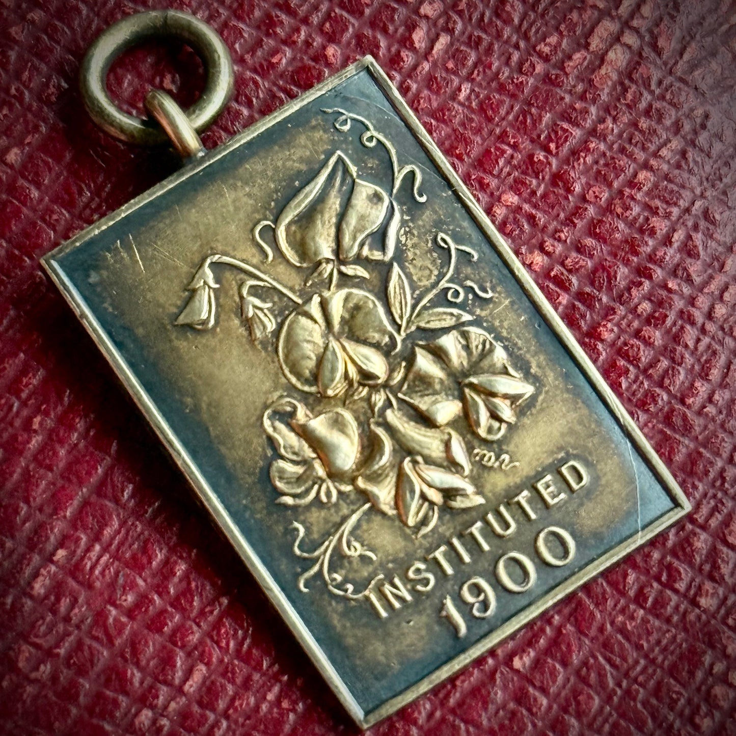 Boxed Vintage 'Sweet Pea Medal' in Silver; Circa 1931