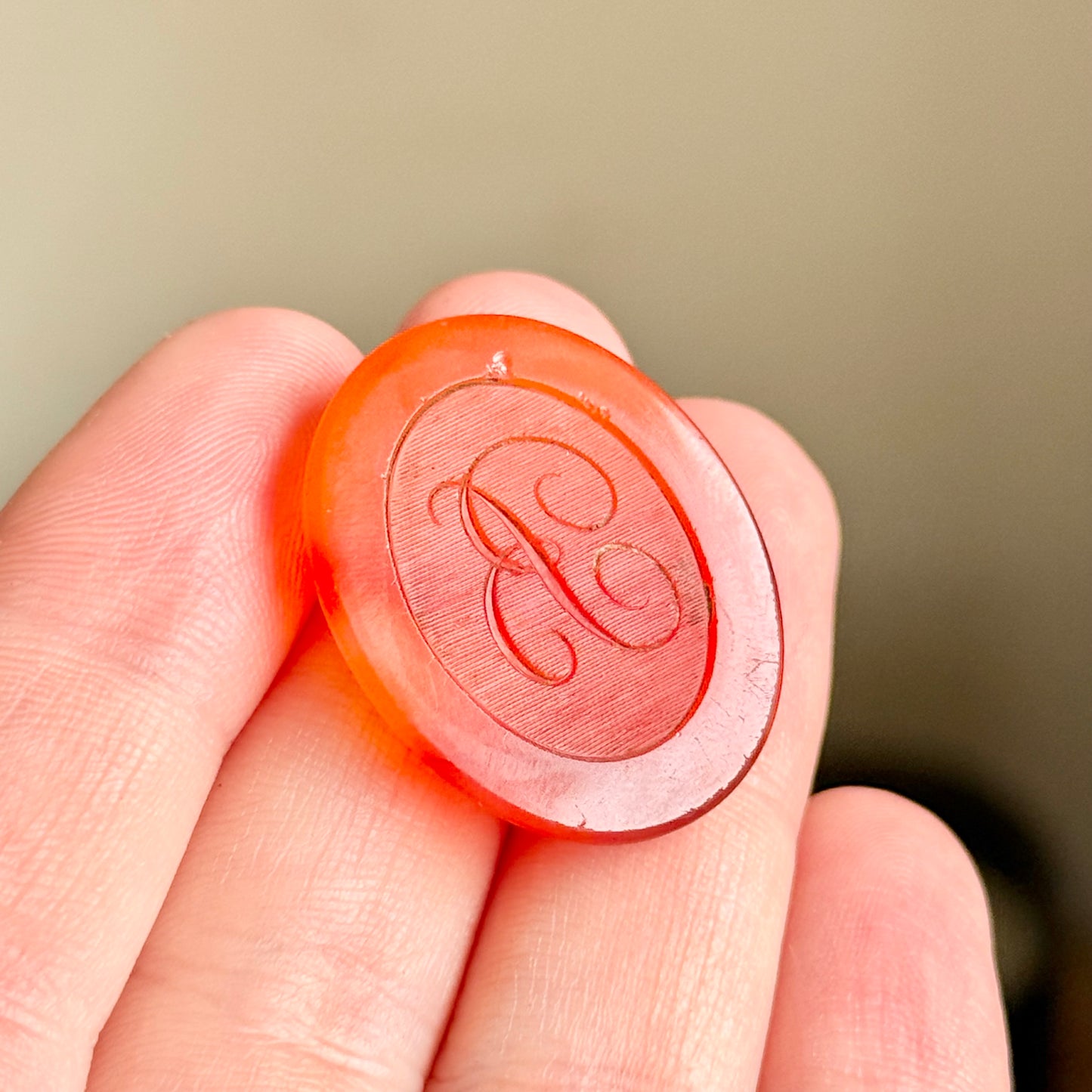 Georgian Loose 'B' Carnelian Intaglio Stone