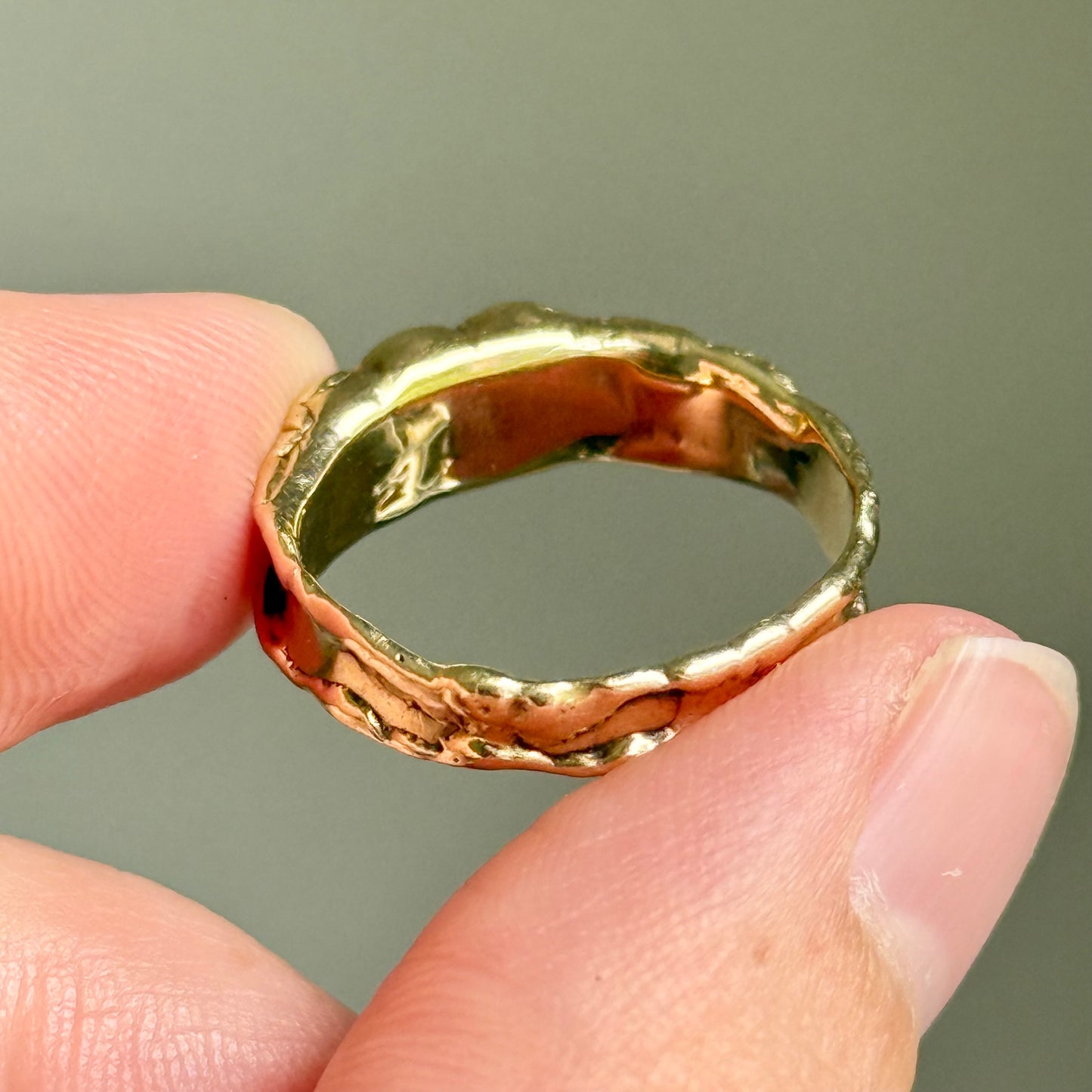 Vintage Garnet Faith, Hope and Charity Intaglio Ring