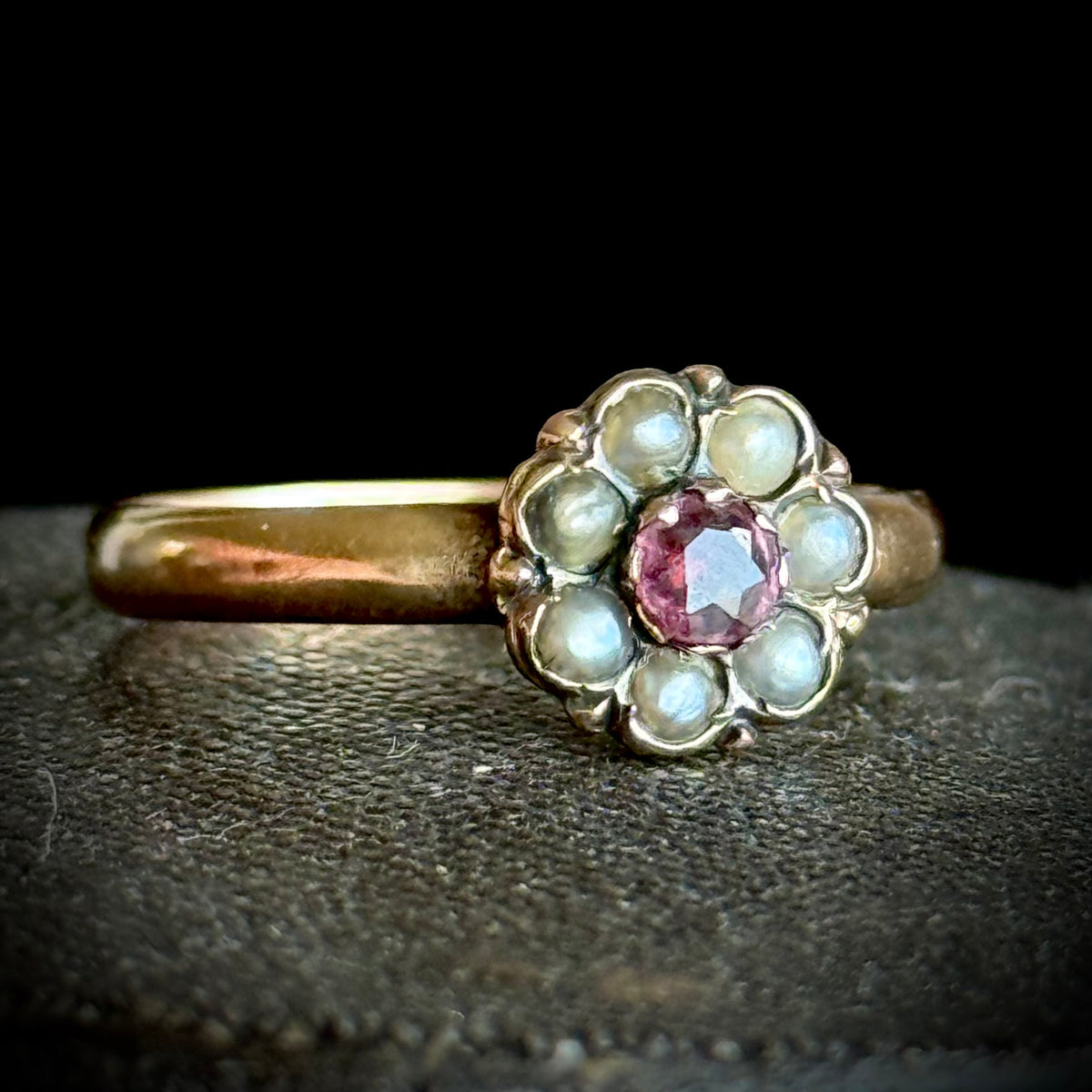 Victorian Ruby Cluster Ring in 9 carat Gold; Circa 1898