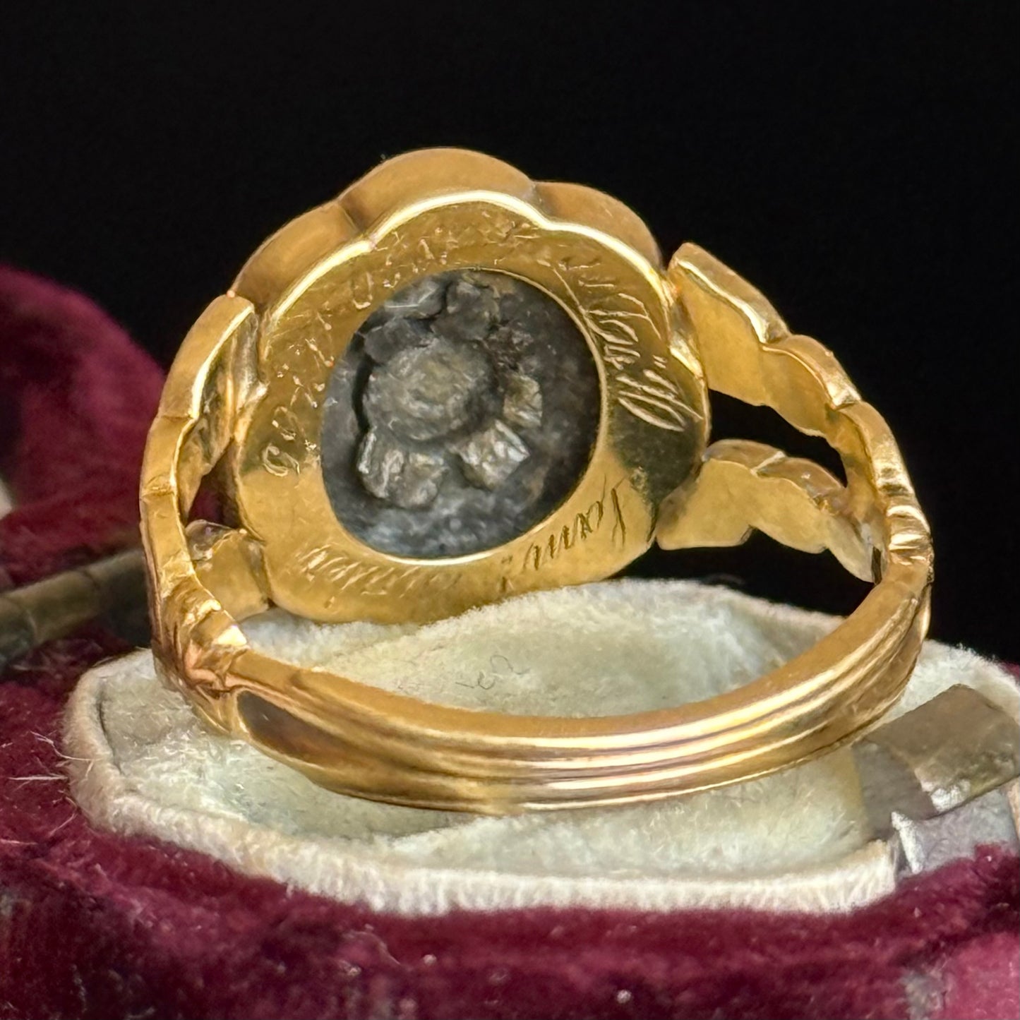 Antique Diamond Mourning Ring; Circa 1839