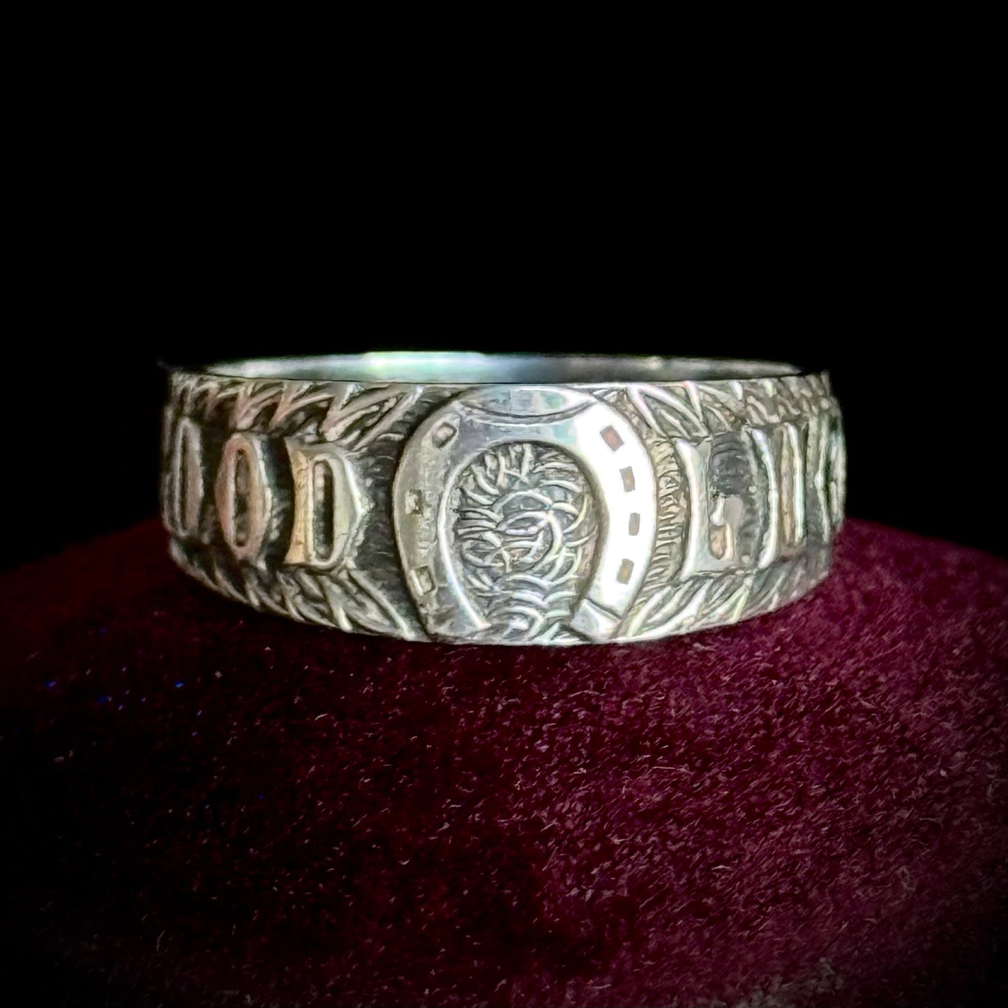 Antique Victorian Goodluck Ring; Circa 1899
