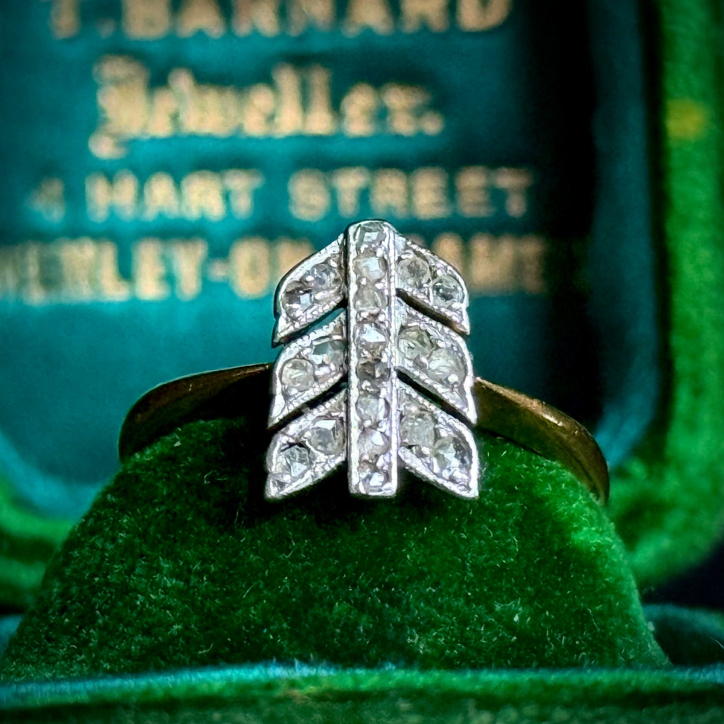 Antique Victorian Diamond Arrow Ring in 18 Carat Gold; Circa 1890