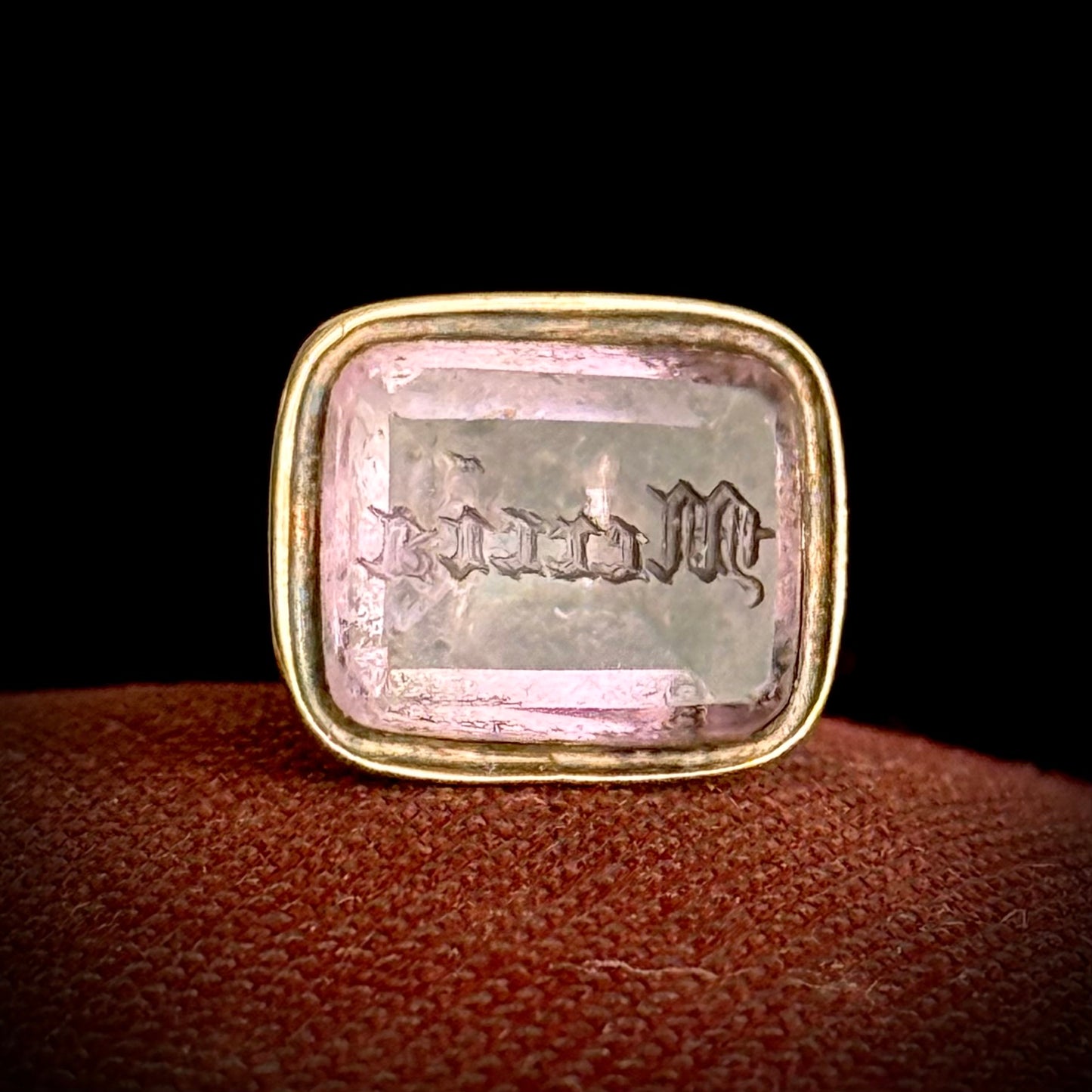 Antique Amethyst Intaglio Fob Pendant