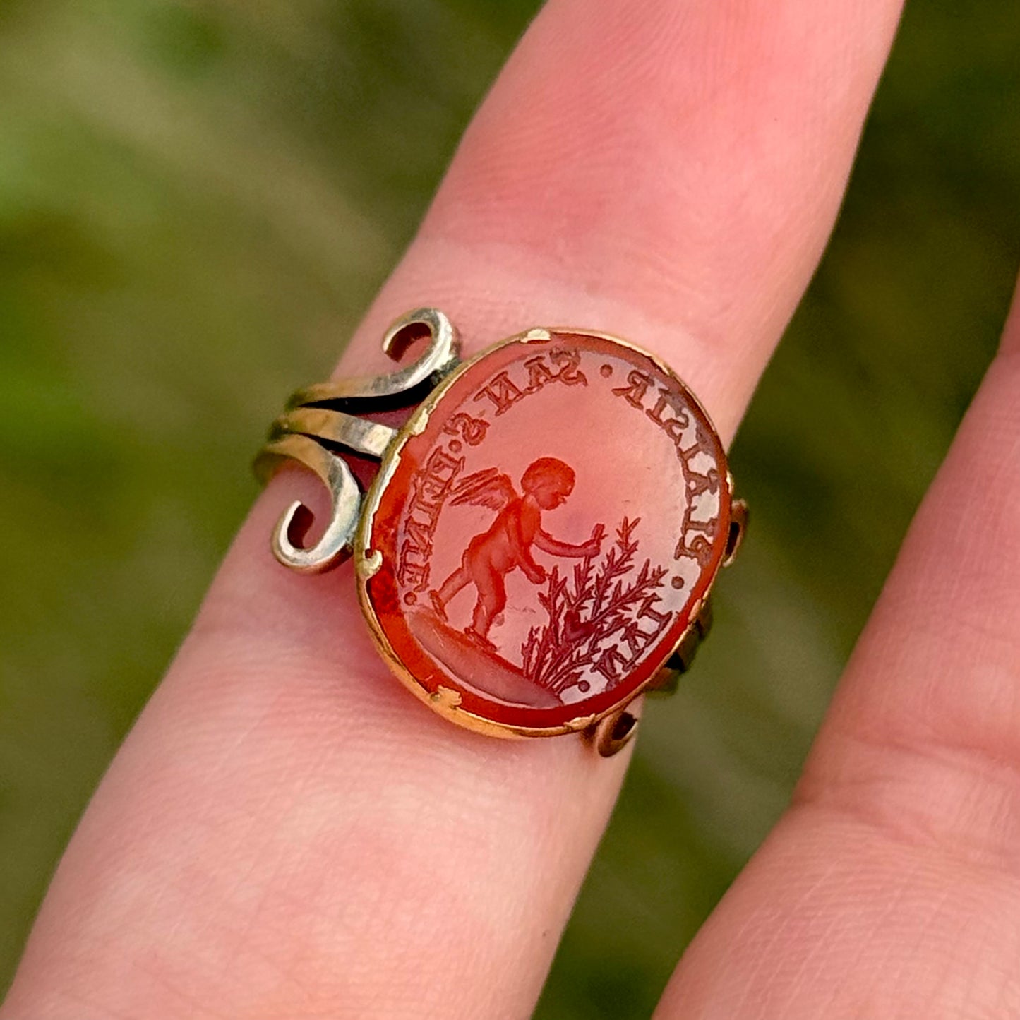 Antique Georgian Cherub Intaglio Ring