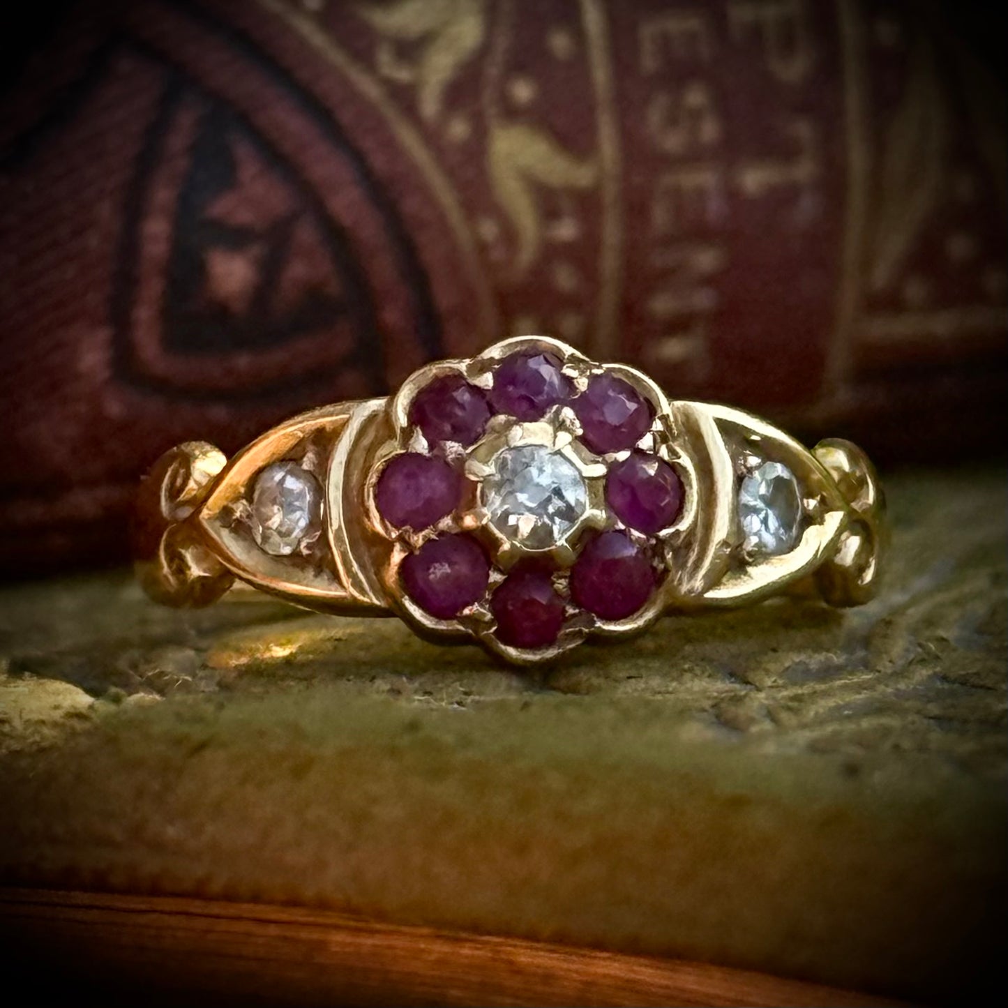 Antique Ruby & Diamond Dress Ring in 18 Carat Gold