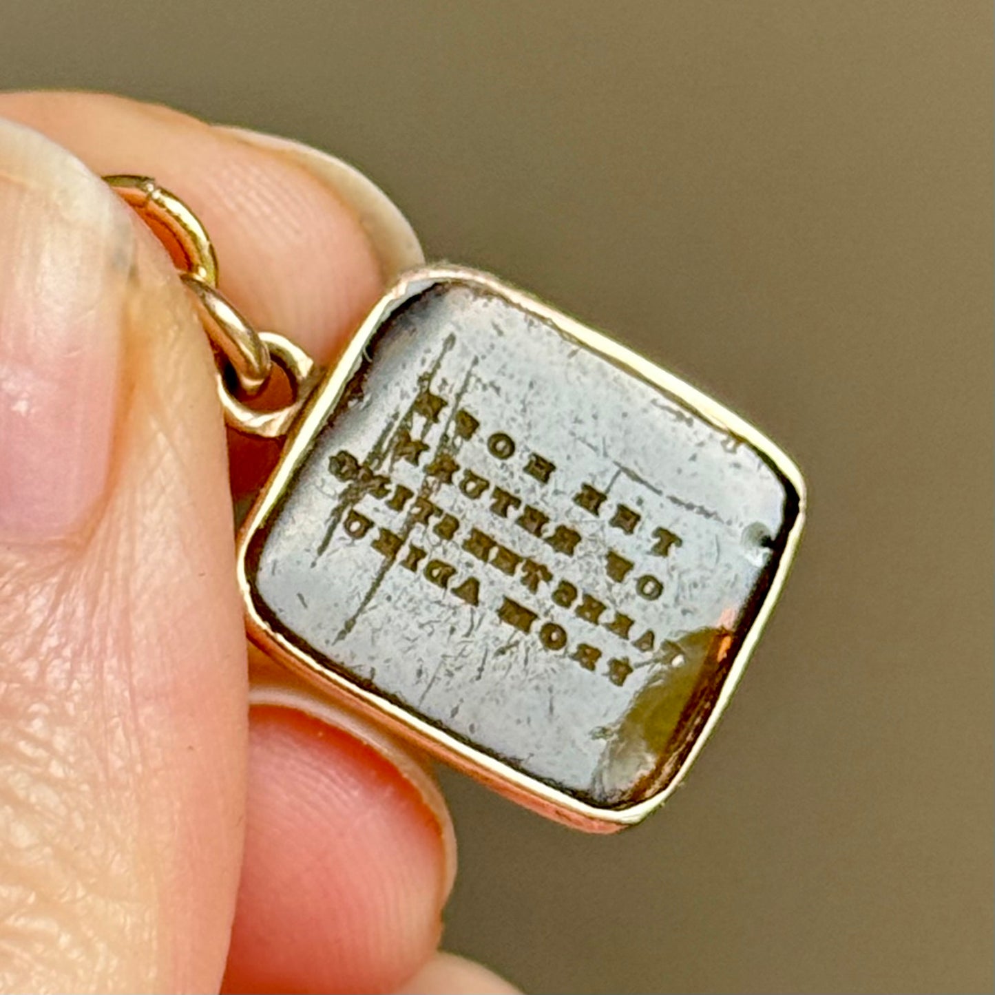 Antique Sentimental Intaglio Pendant in 9 carat Gold