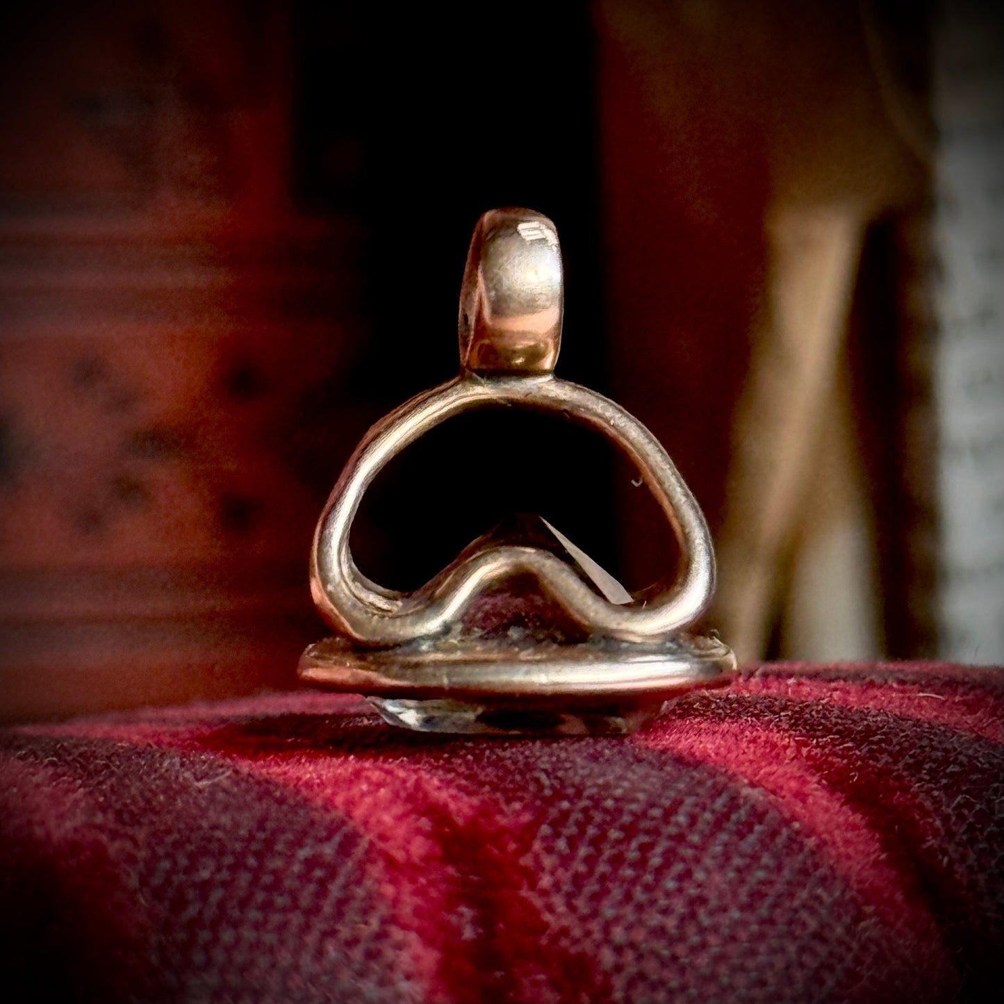 Antique Quartz Intaglio Fob in 9 Carat Gold; Circa 1860