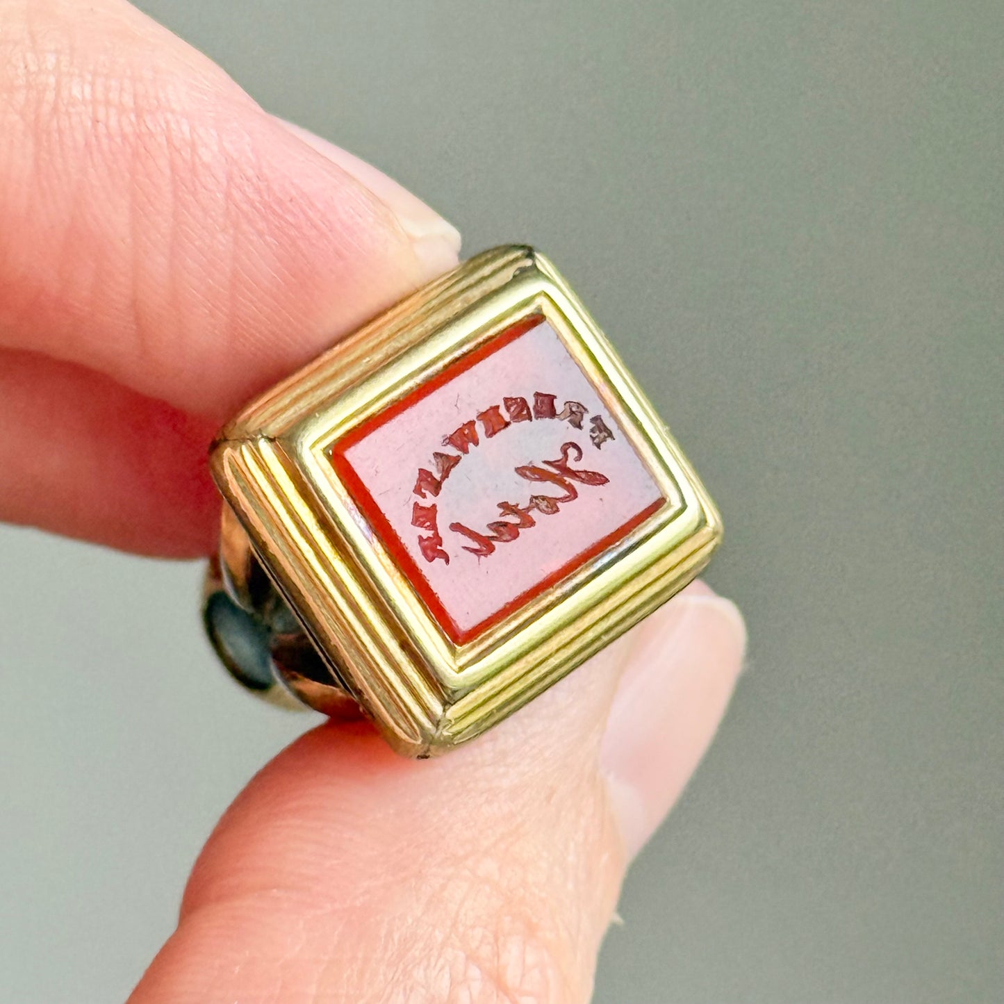 Antique Victorian Fob Intaglio Pendant; Circa 1890