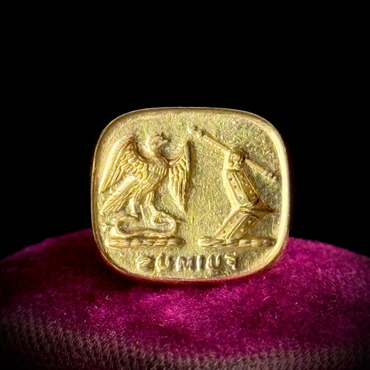 Antique 'Fuimus' Fob Pendant in 9 Carat Gold; Circa 1820