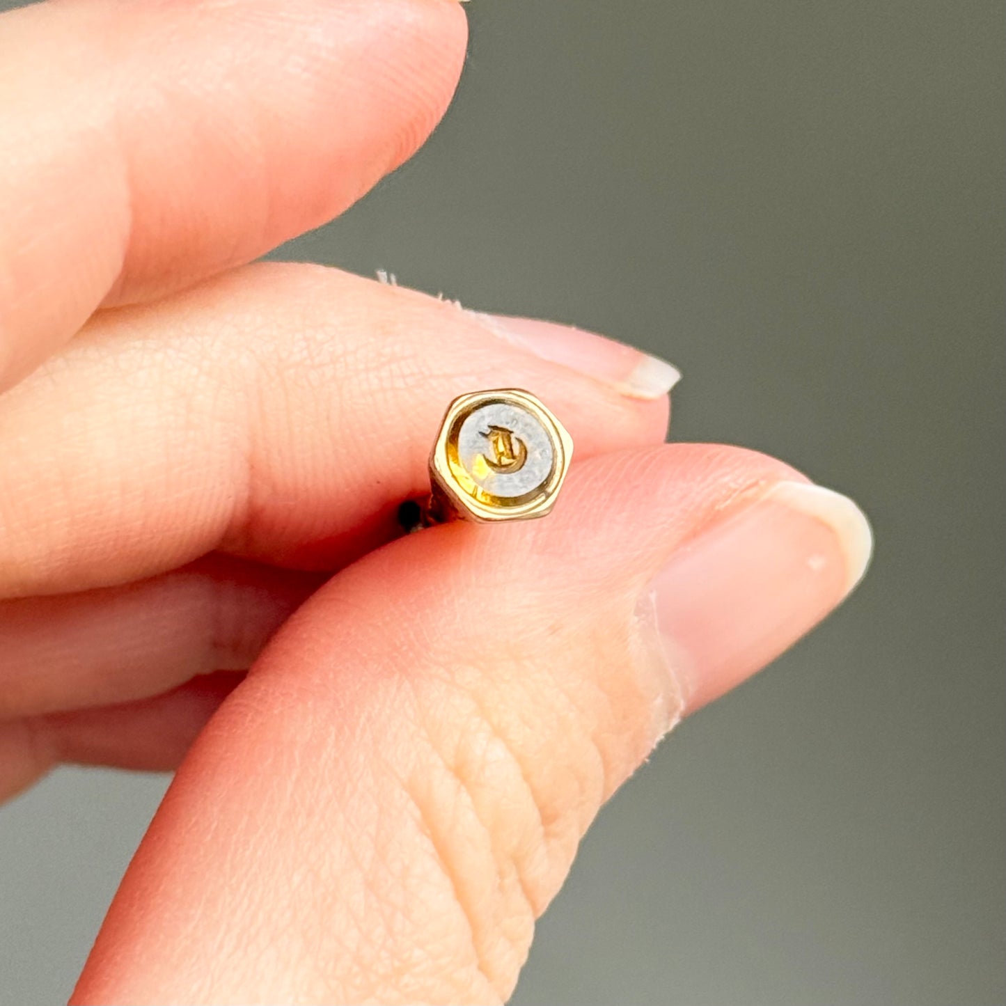 Antique Tiny Intaglio Fob Pendant in 9 Carat Gold; Circa 1880