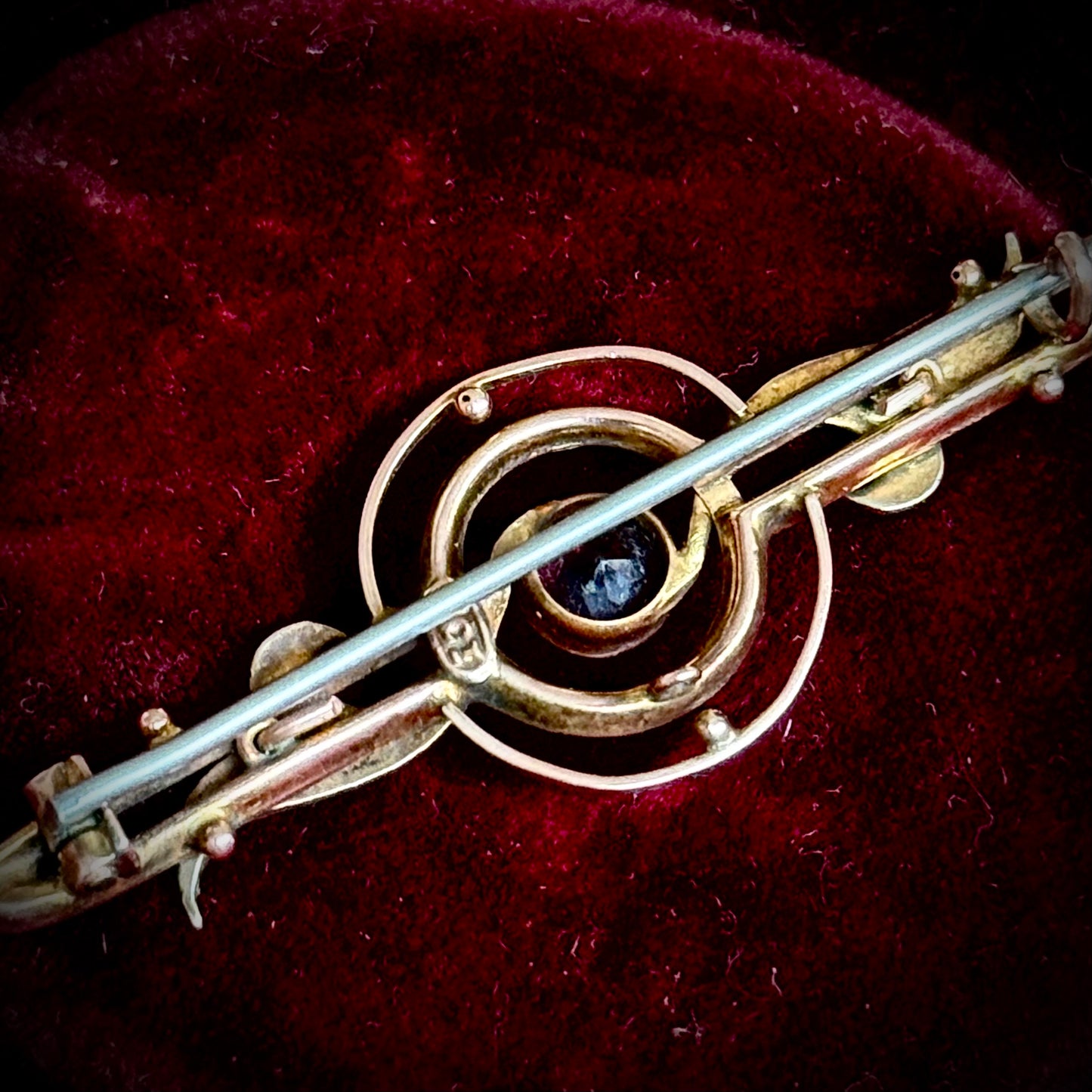 Antique Garnet & Pearl Brooch; Circa 1900