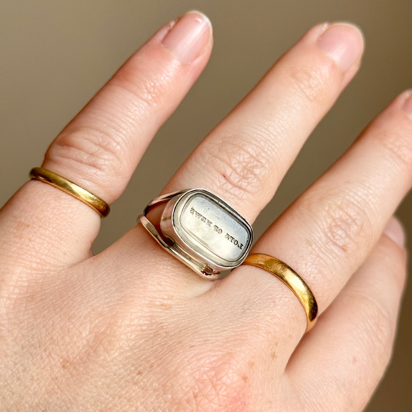 Antique 'Lots of News' Intaglio Ring in Silver