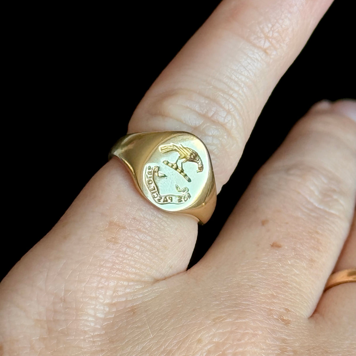 Vintage Raven Signet Ring in 18 Carat Gold; circa 1976