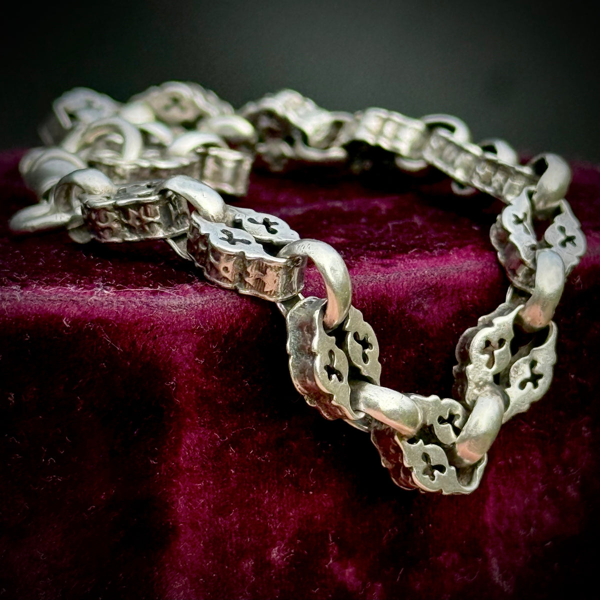 Antique Victorian Star Bracelet in Silver; Circa 1889