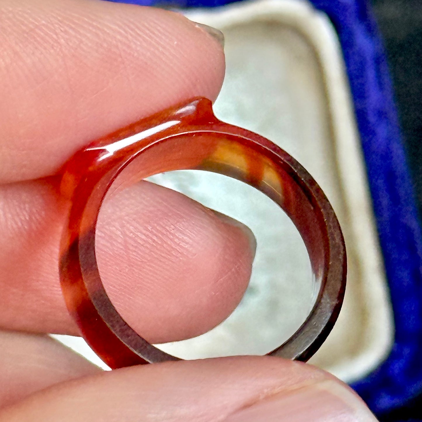 Antique Victorian Carnelian 'M' Signet Ring