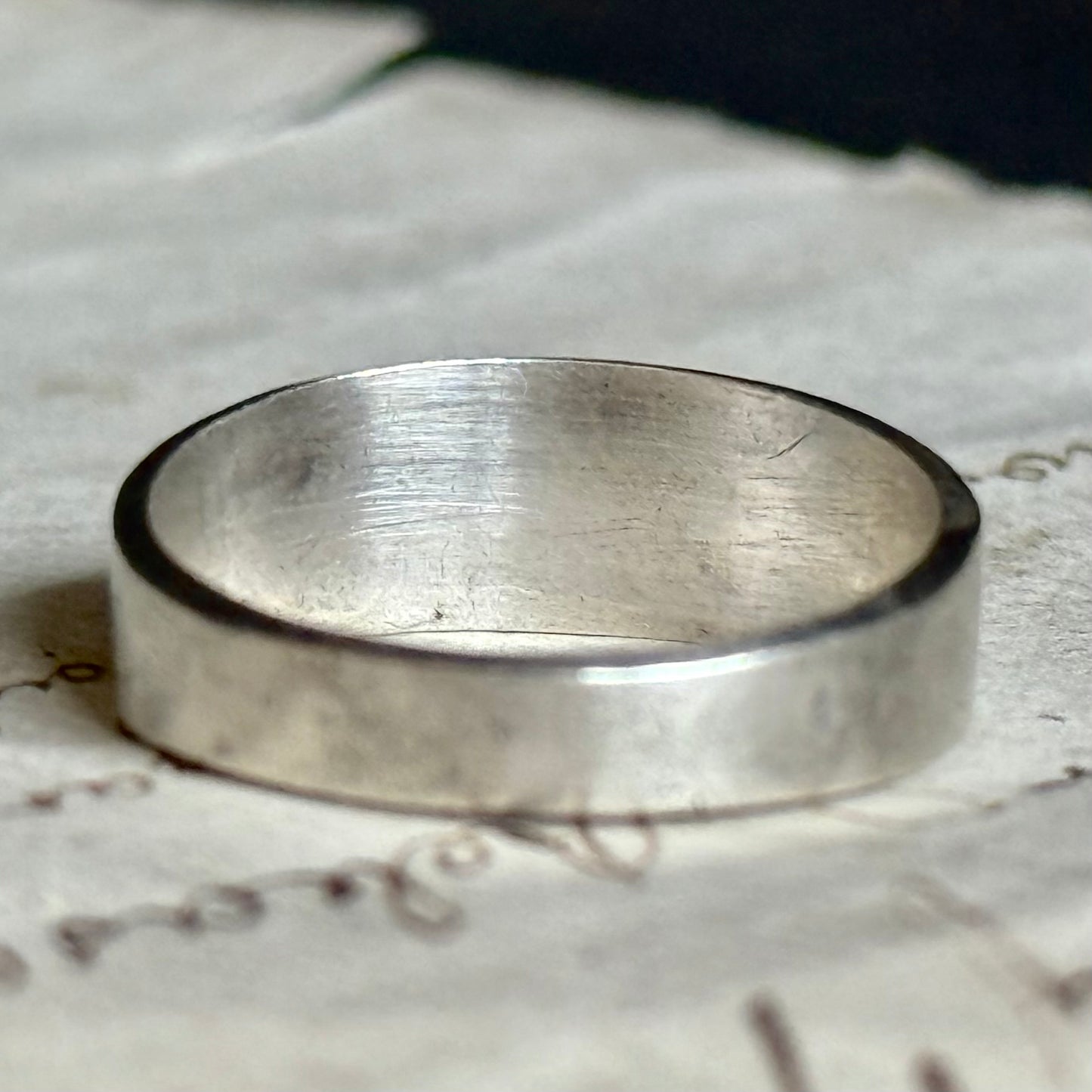 Victorian 'Jessie' Enamel Ring In Silver; Circa 1879
