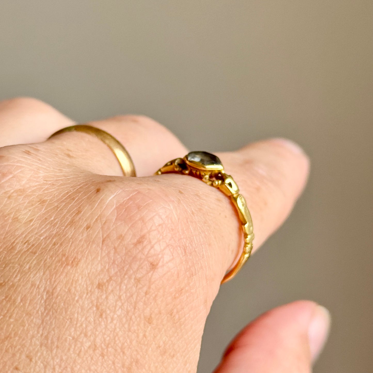 Georgian Stuart Crystal Ring in 18 Carat Gold; circa 1750