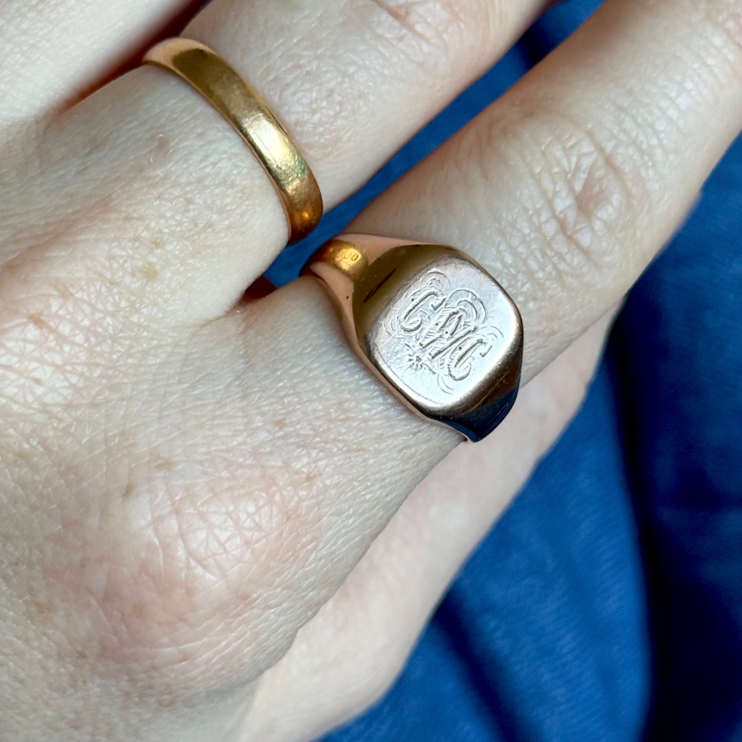 Antique 'CWC' Signet Ring in 9 Carat Gold; Circa 1919