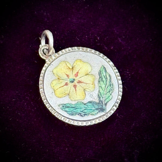 Antique Victorian Primrose Enamel Love Token