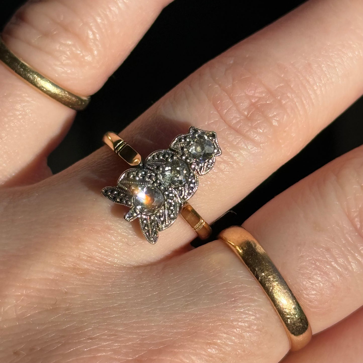 Antique Victorian Diamond Arrow Ring; Circa 1880