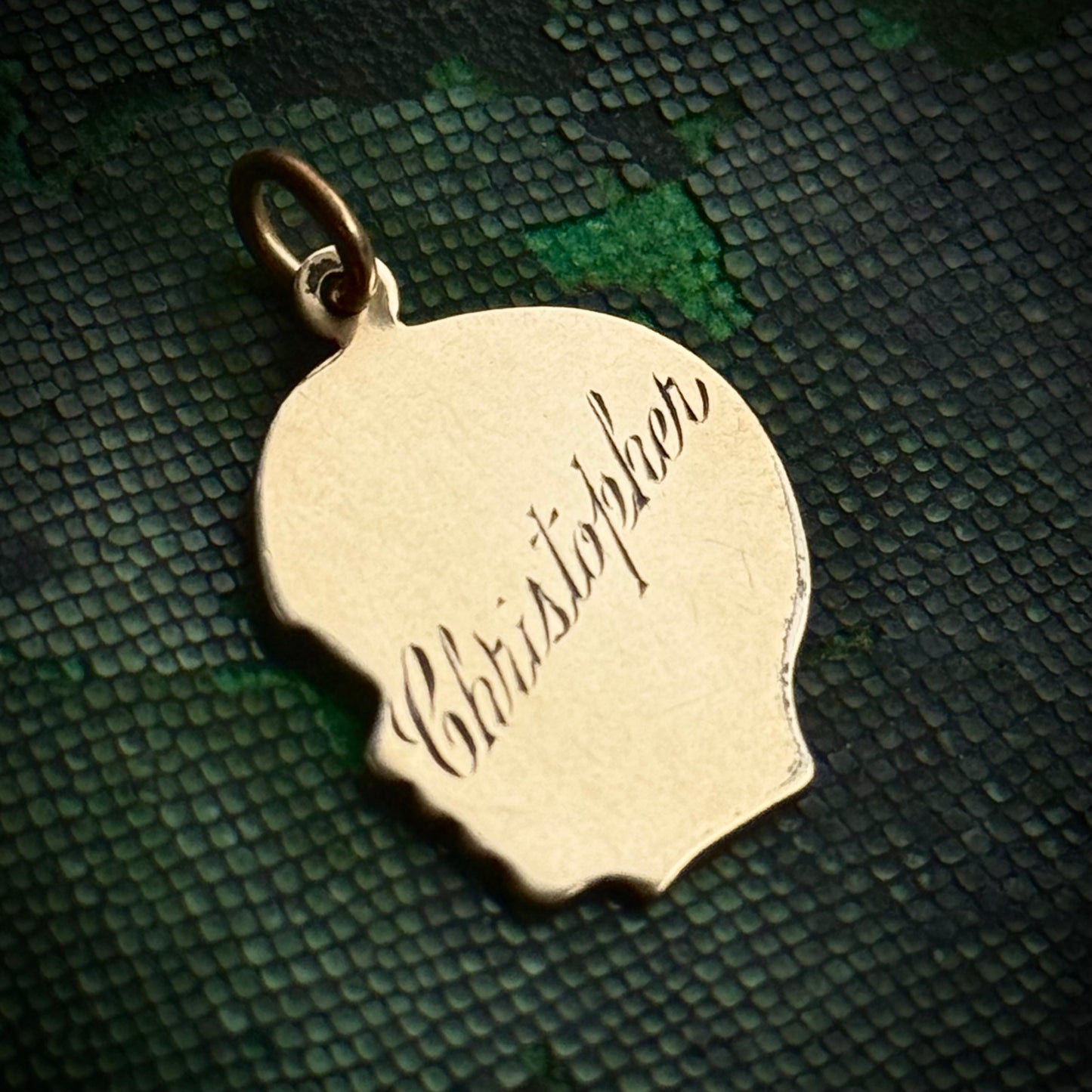Vintage Profile 'Christopher' Pendant Token