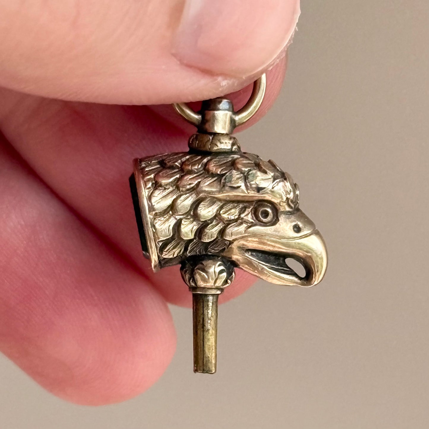 Victorian Bloodstone Eagle Winder pendant: Circa 1870