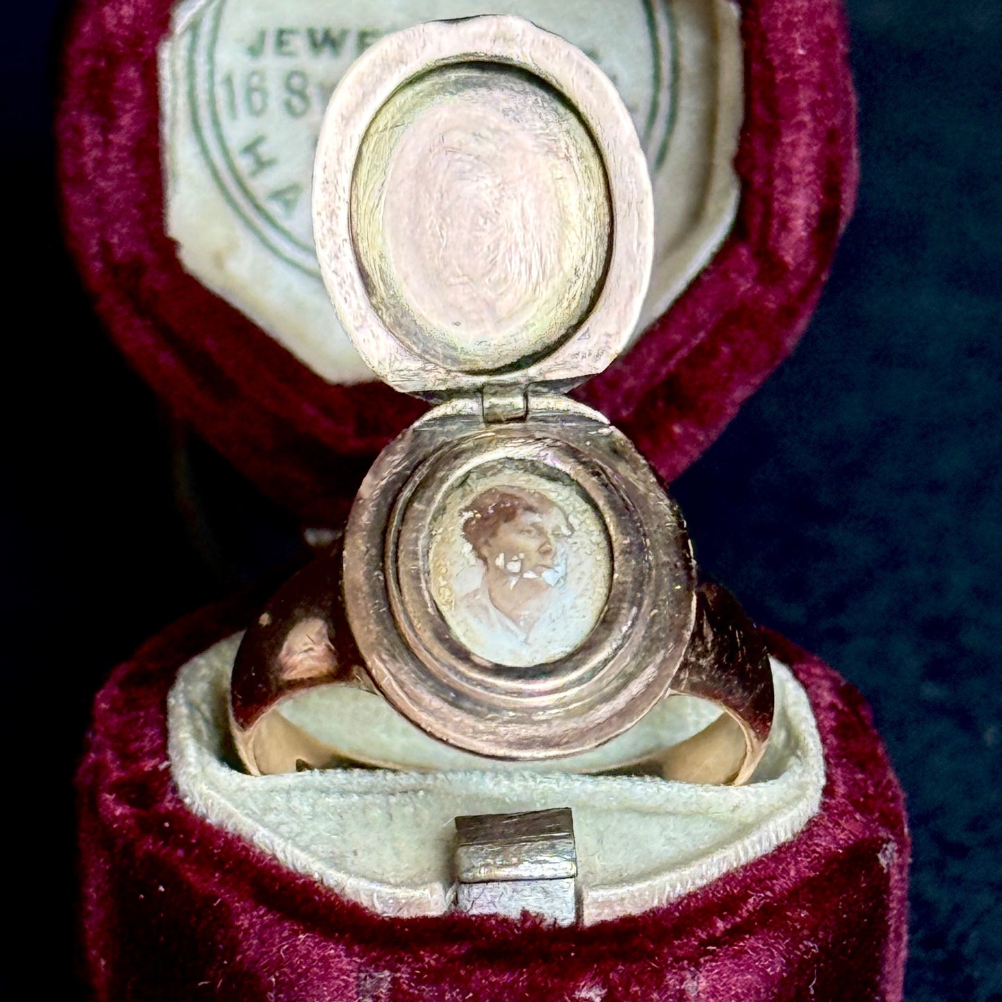 Antique Locket Signet Ring in 9 Carat Rose Gold; Circa 1914
