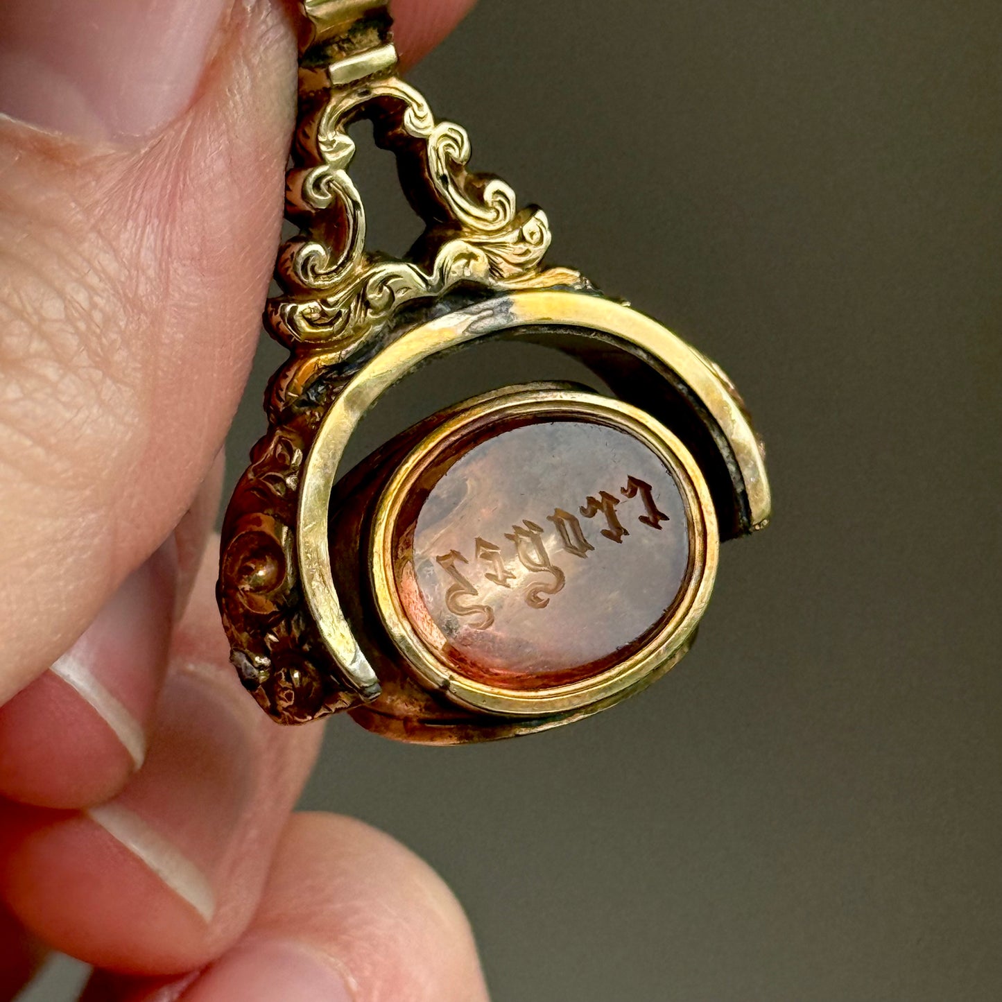 Antique Victorian Spinning Intaglio 'Ada' Fob