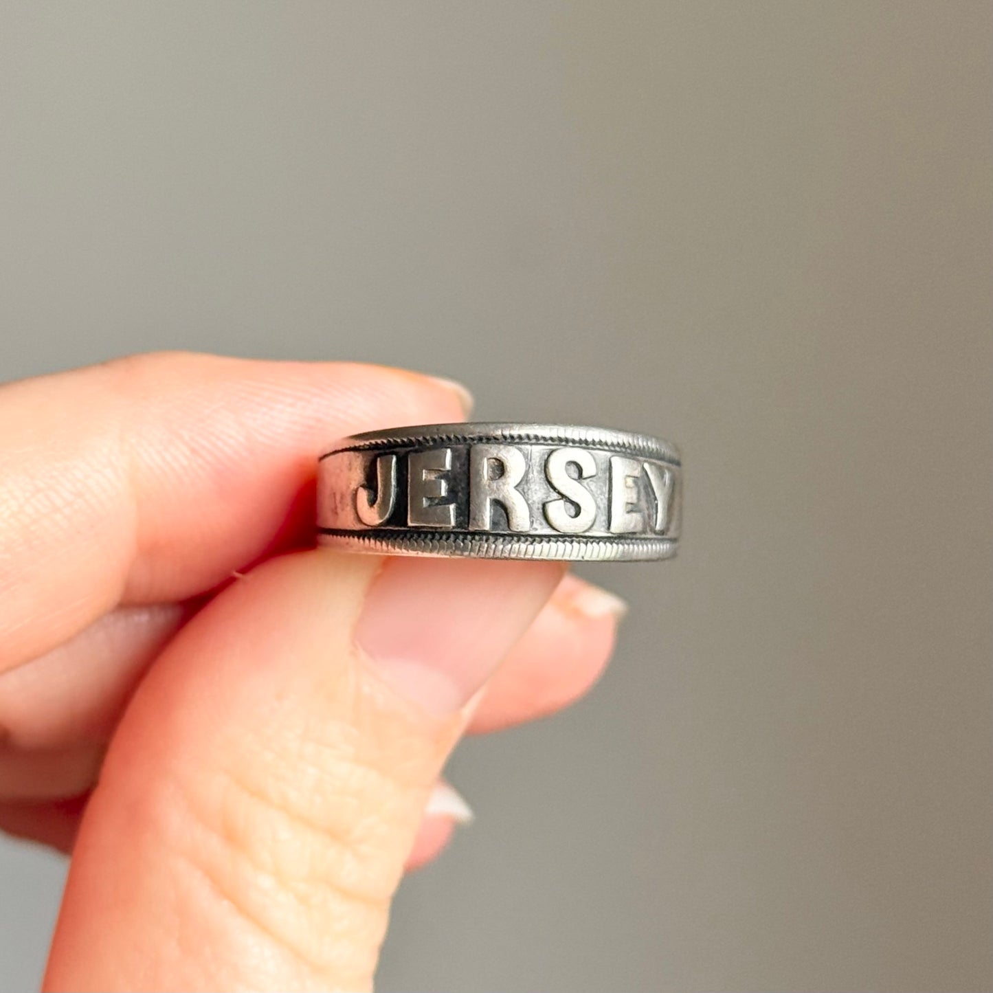 Victorian ‘JERSEY' Ring in Sterling Silver; Circa 1886