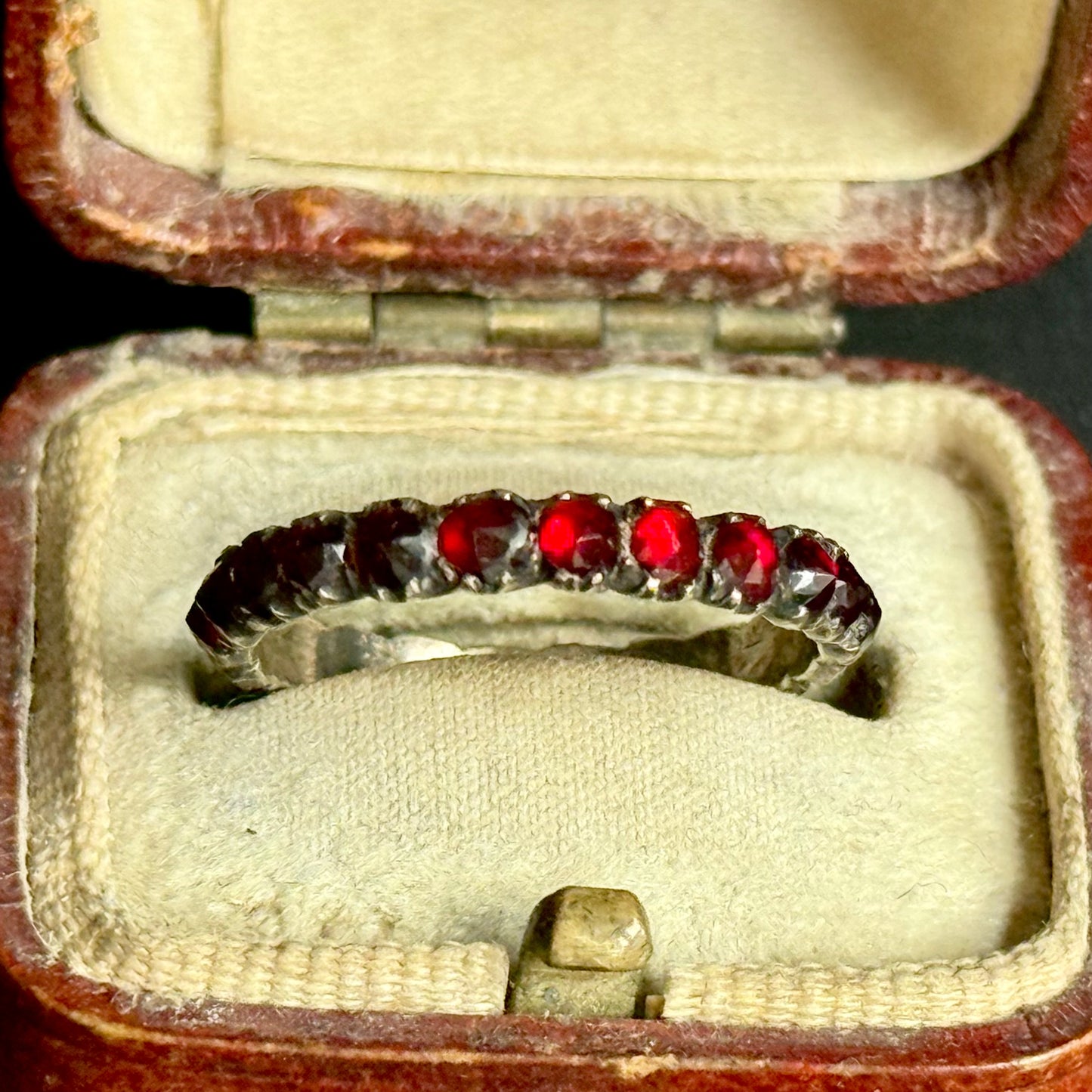 Early Victorian Garnet Eternity Ring; Circa 1830