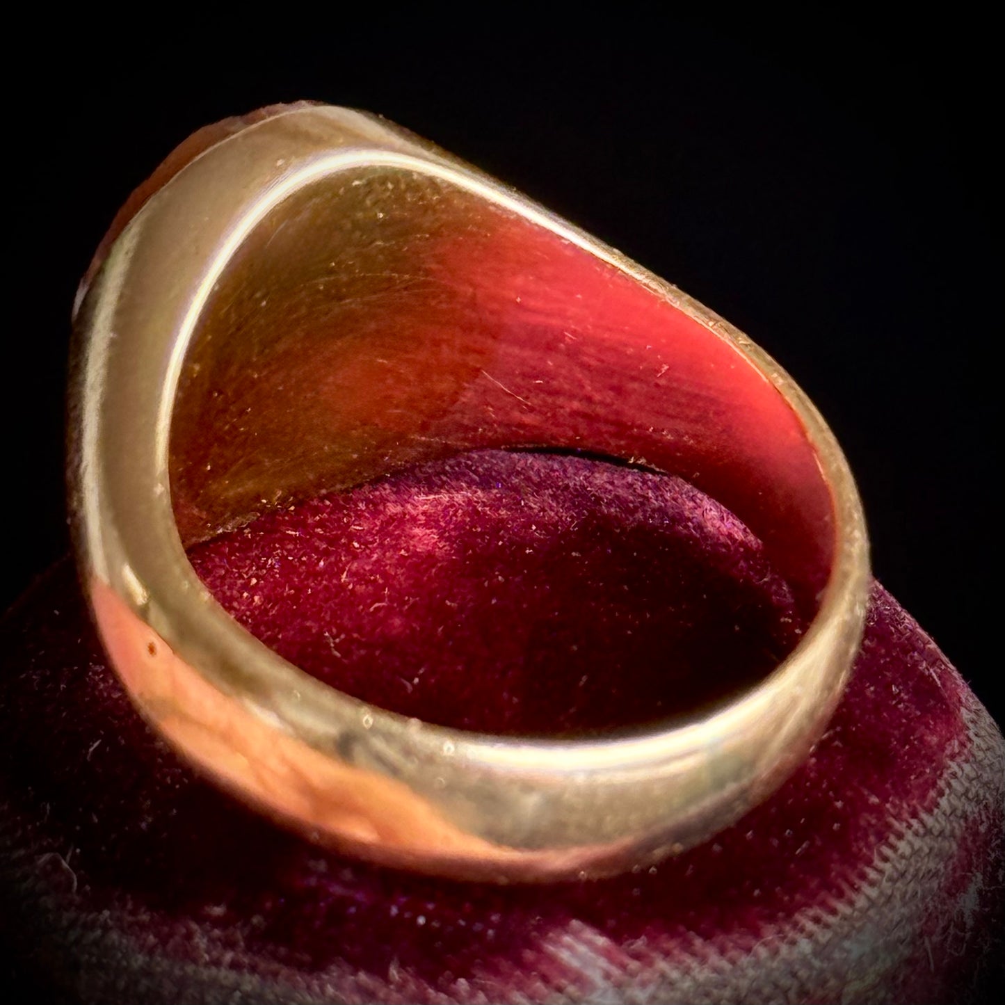 Antique Carnelian Intaglio Signet Ring; Circa 1880