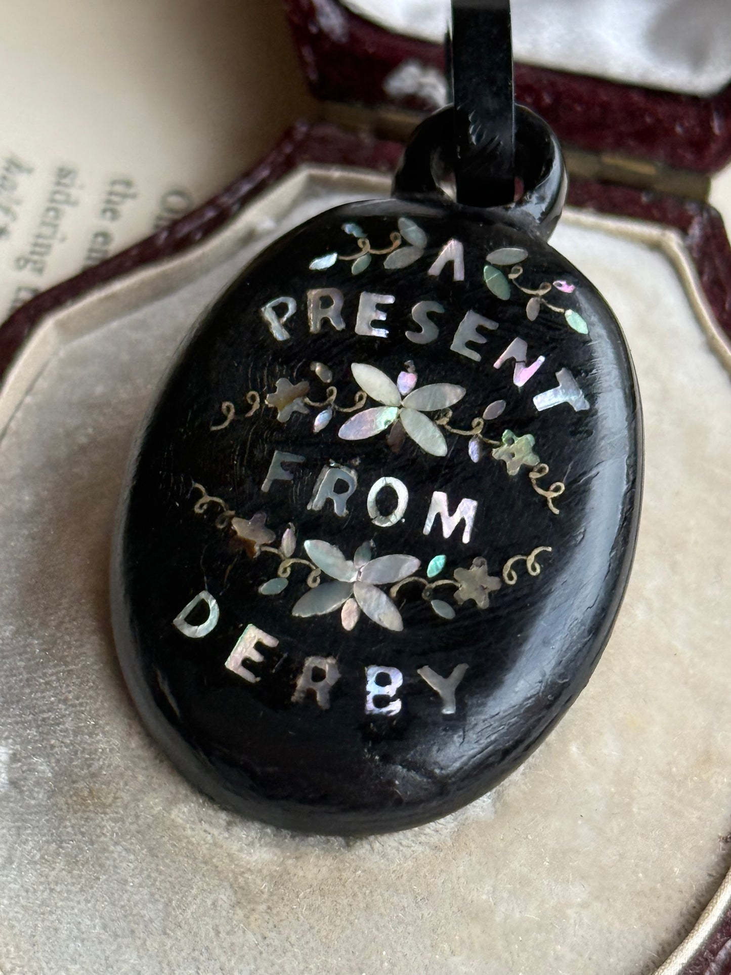 Victorian Derby Whitby Jet Pendant ; Circa 1870