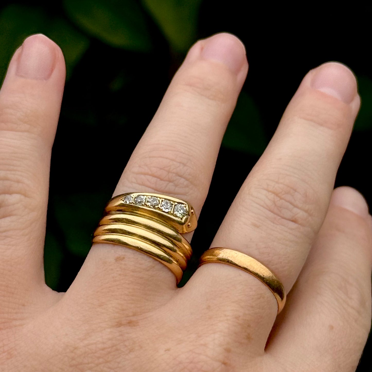 Superb Antique Diamond Snake Ring in 18 Carat Gold; Circa 1912